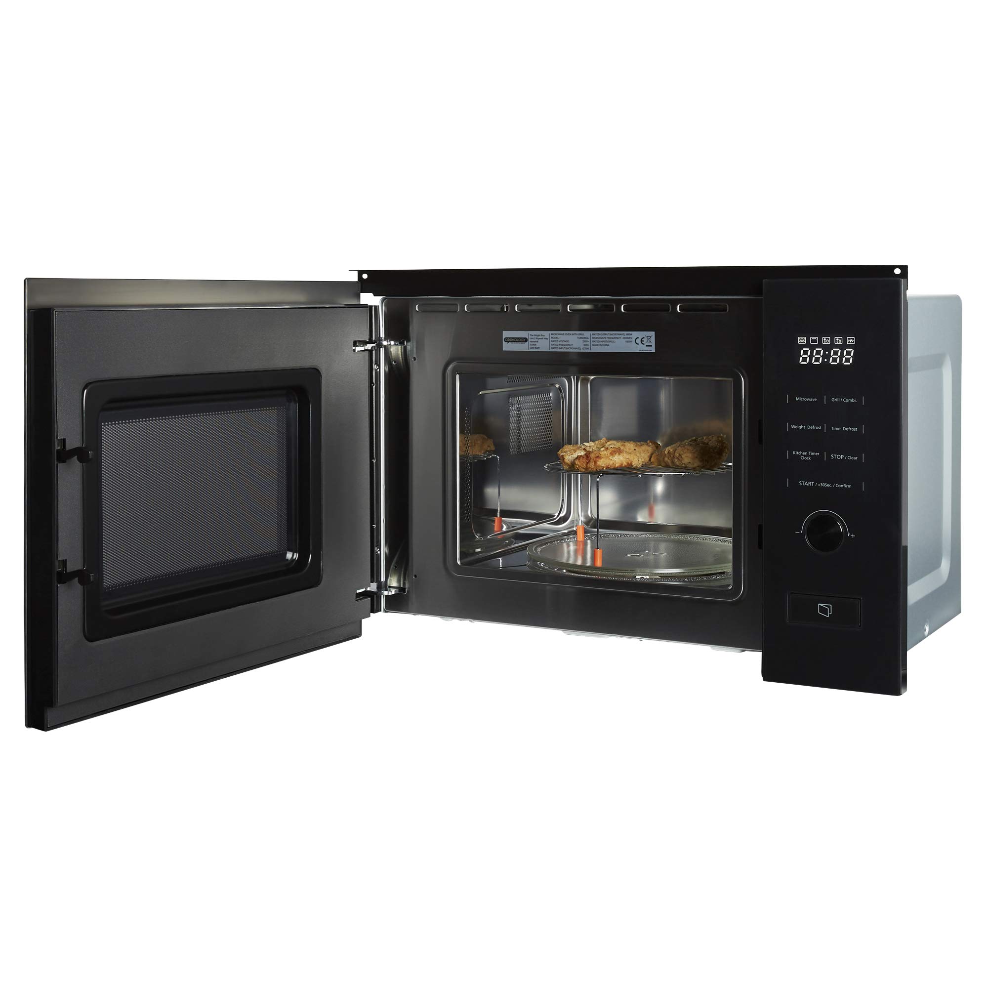 Cookology TCM20BGL 20L Built-In Microwave Oven with Grill, 800W - Compact Countertop Microwave for Small Kitchens, Dorms & Apartments - Perfect for Reheating, Grilling & Quick Cooking