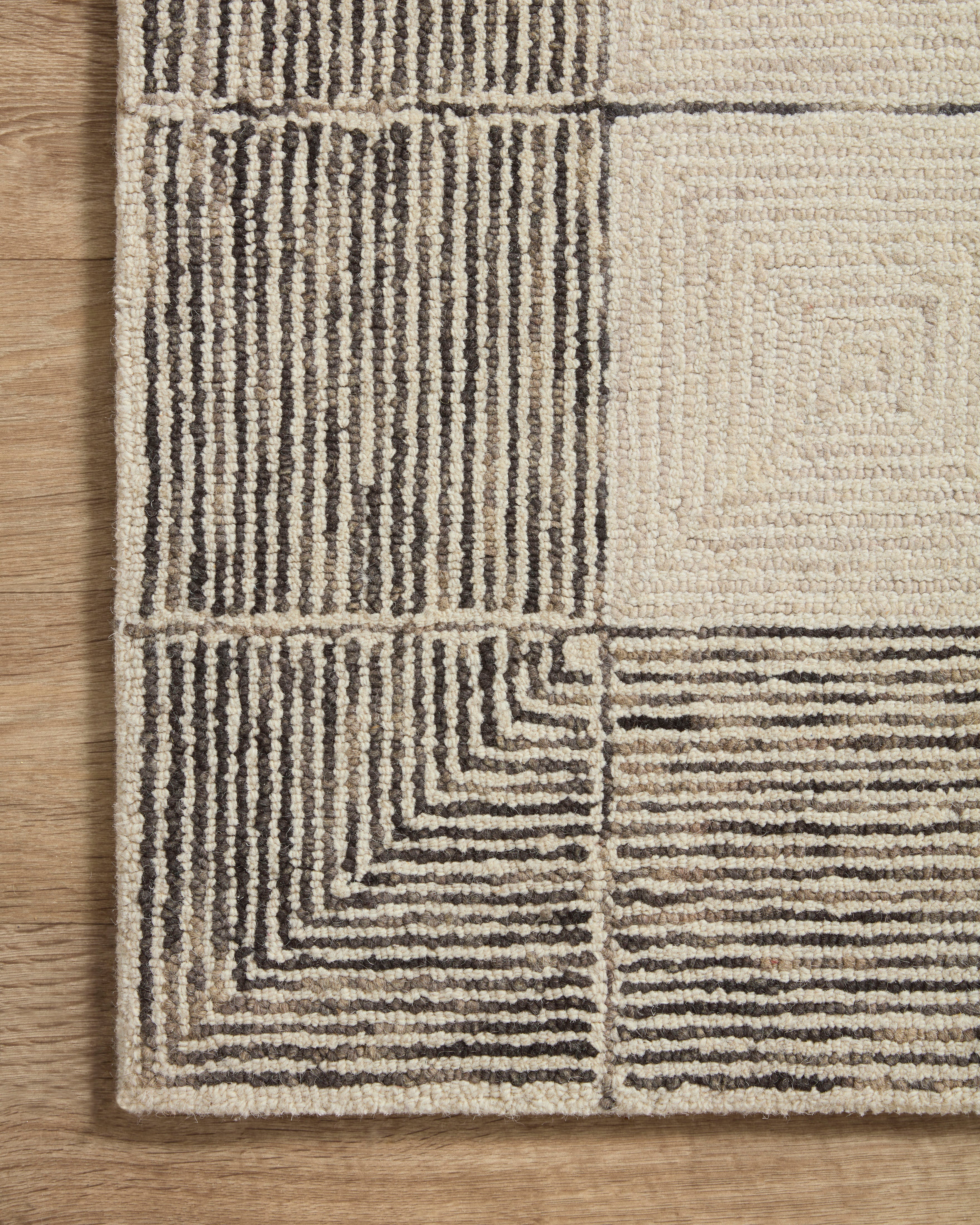 Francis Cream and Black Rug - Soft Modern Area Rug for Living Room, Bedroom, Office - Non-Slip Comfortable Home Decor