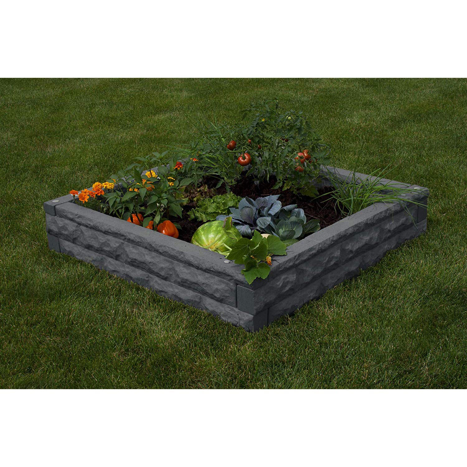 Garden Wizard Raised Bed Garden Kit - Dark Granite Color Elevated Planter Box for Vegetables, Herbs & Flowers | Perfect for Backyard, Patio & Urban Gardening