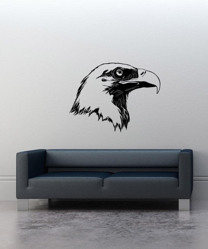 Eagle Head Vinyl Wall Decal Sticker - Premium Removable Home Decor for Living Room, Bedroom, Office | #OS_MB1011 | Perfect for Wall Art, Nursery, Kids Room & DIY Projects