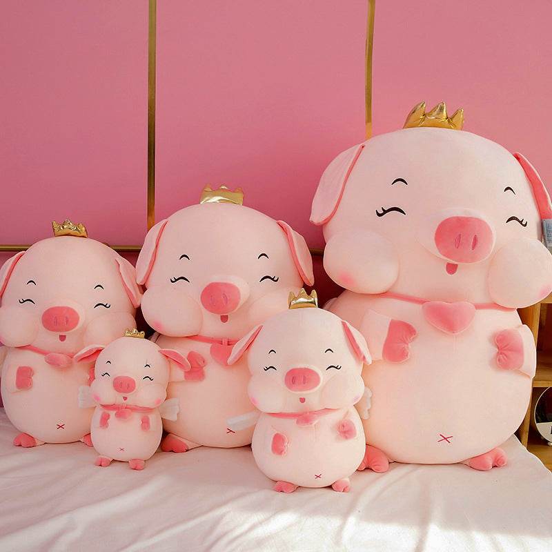 Adorable Chubby Angelic Piggy Plush Toy - Soft Cute Stuffed Animal for Kids, Baby Shower Gift & Nursery Decor