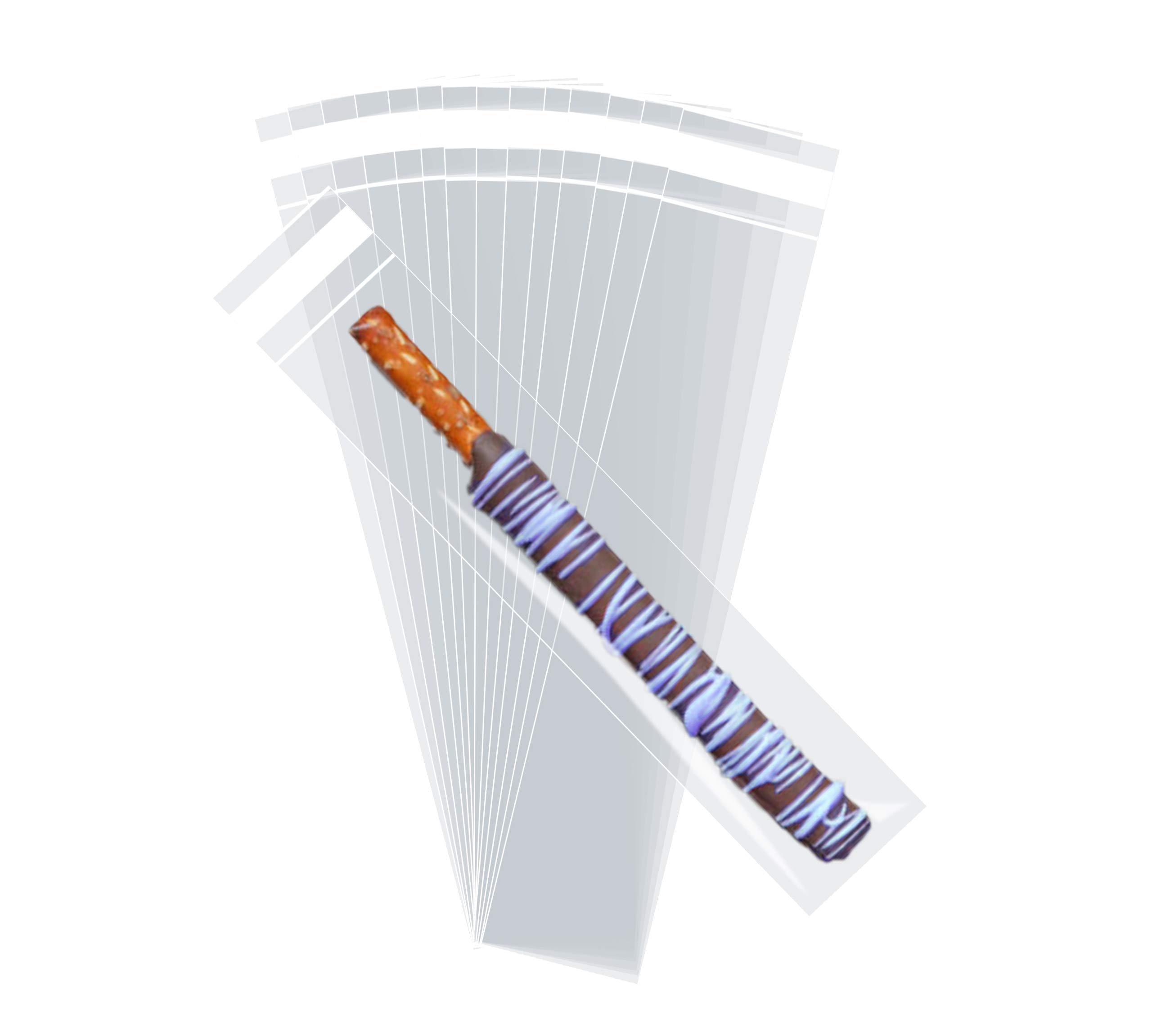 100 Pack Clear Self-Sealing Cellophane Bags 2x10 Inches - Perfect for Bakery Cookies, Pretzels, Candy, Gifts & Treats | Food Safe, Airtight Storage | Great for Party Favors, Wedding Treats & Holiday Packaging