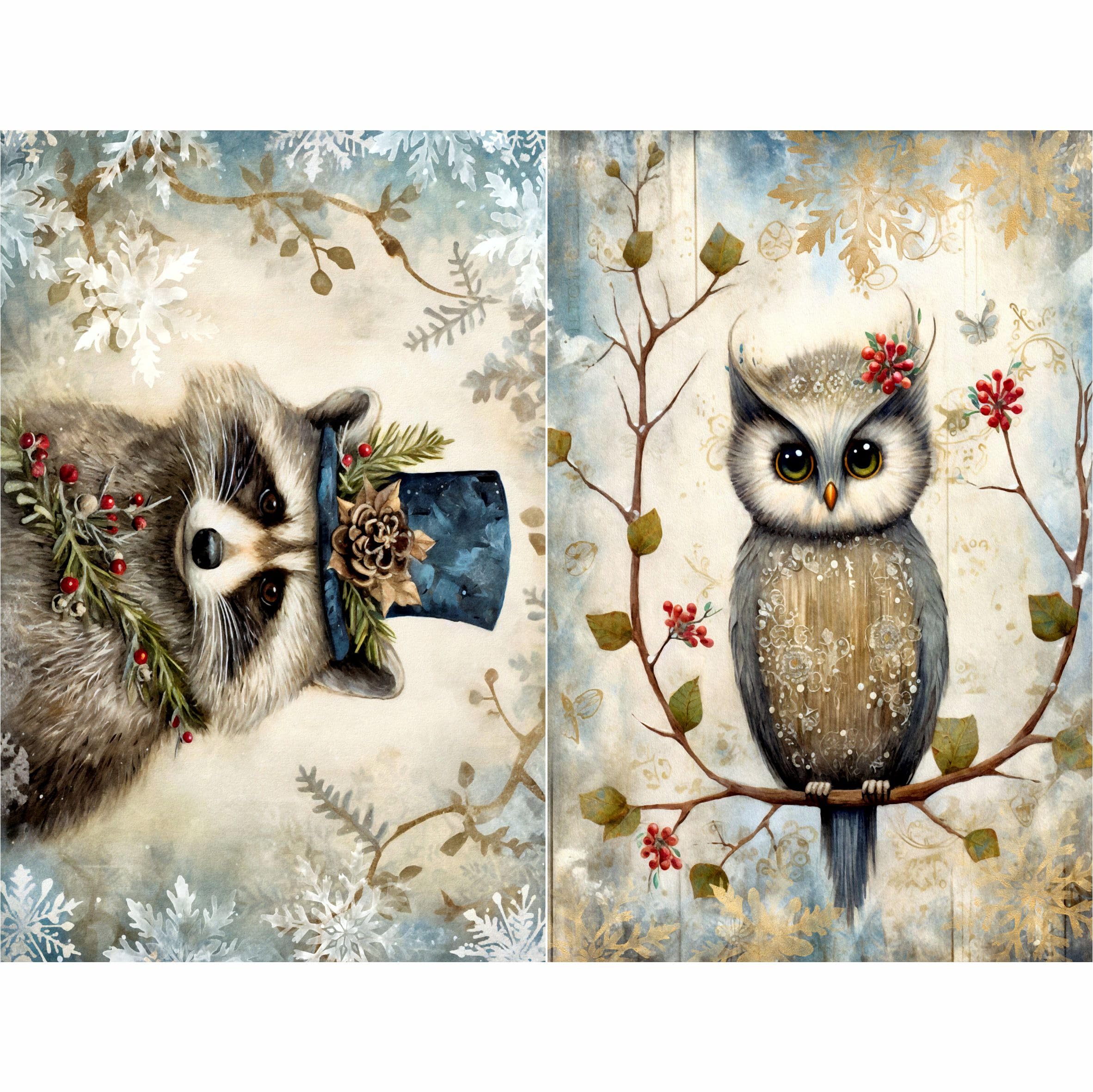 Handmade Christmas Cards - 8 x 10.5 Inch Rice Paper (6 Pack) for Decoupage, Scrapbooking & DIY Crafts | Premium Mulberry Paper | Perfect for Holiday Greetings, Gift Wrapping & Home Decor