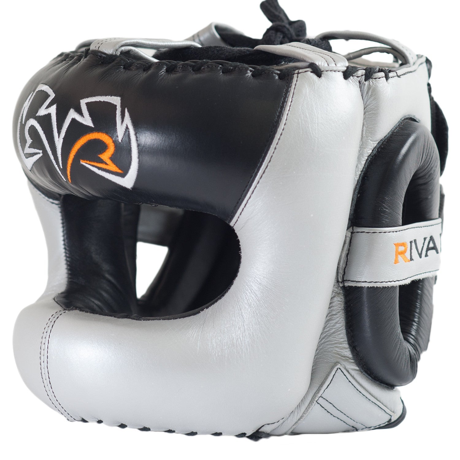RIVAL RHGFS3 Headgear Face Saver - Silver & Black for Boxing & MMA Training - Protective Face Guard for Sparring & Competition