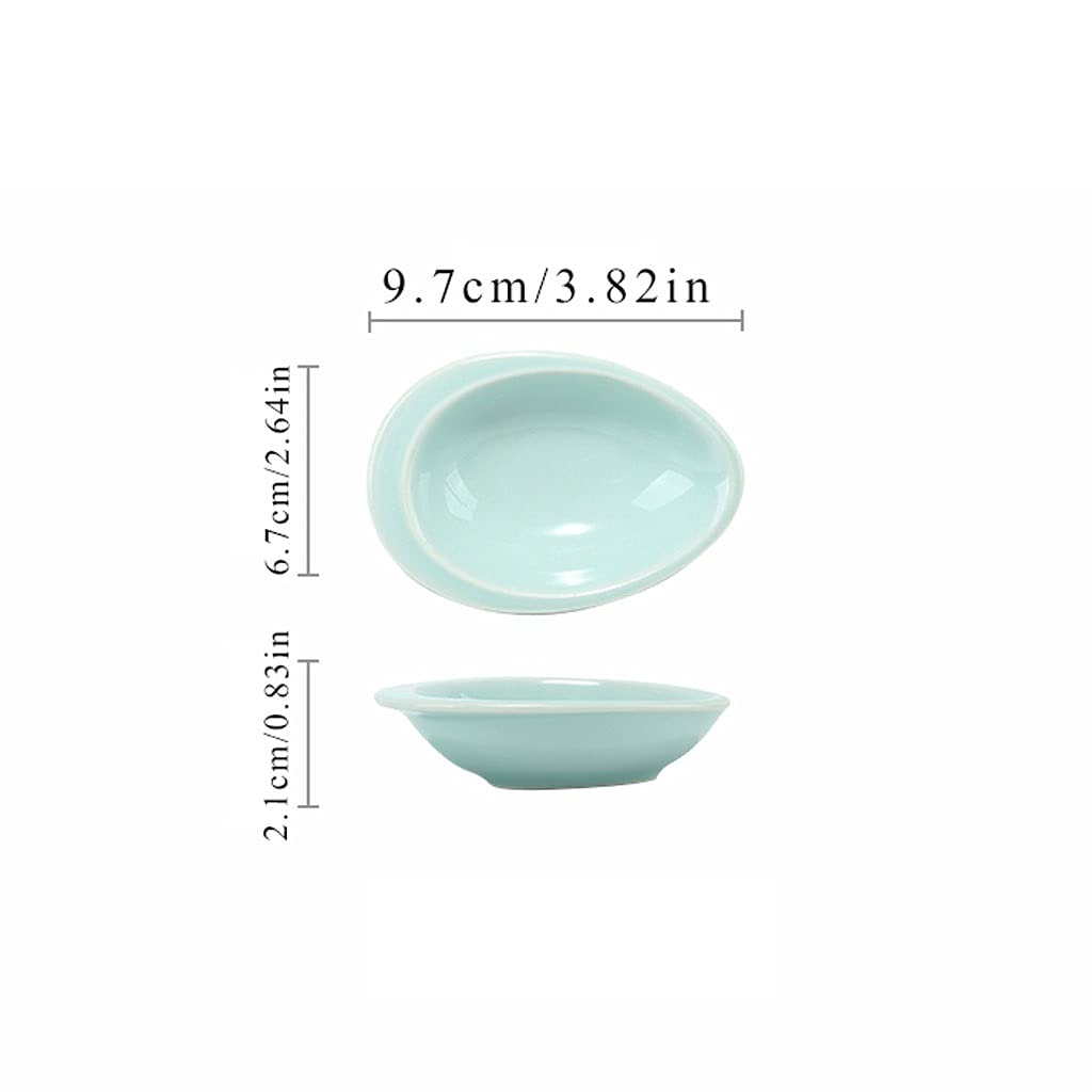 Premium Porcelain Salad Bowls & Soy Sauce Dishes - 2-Pack Mini Appetizer Plates for Sushi, Dipping Sauces, Ketchup & Seasonings | Elegant Tear Drop Design | Perfect for Restaurants, Home Dining & Party Serving