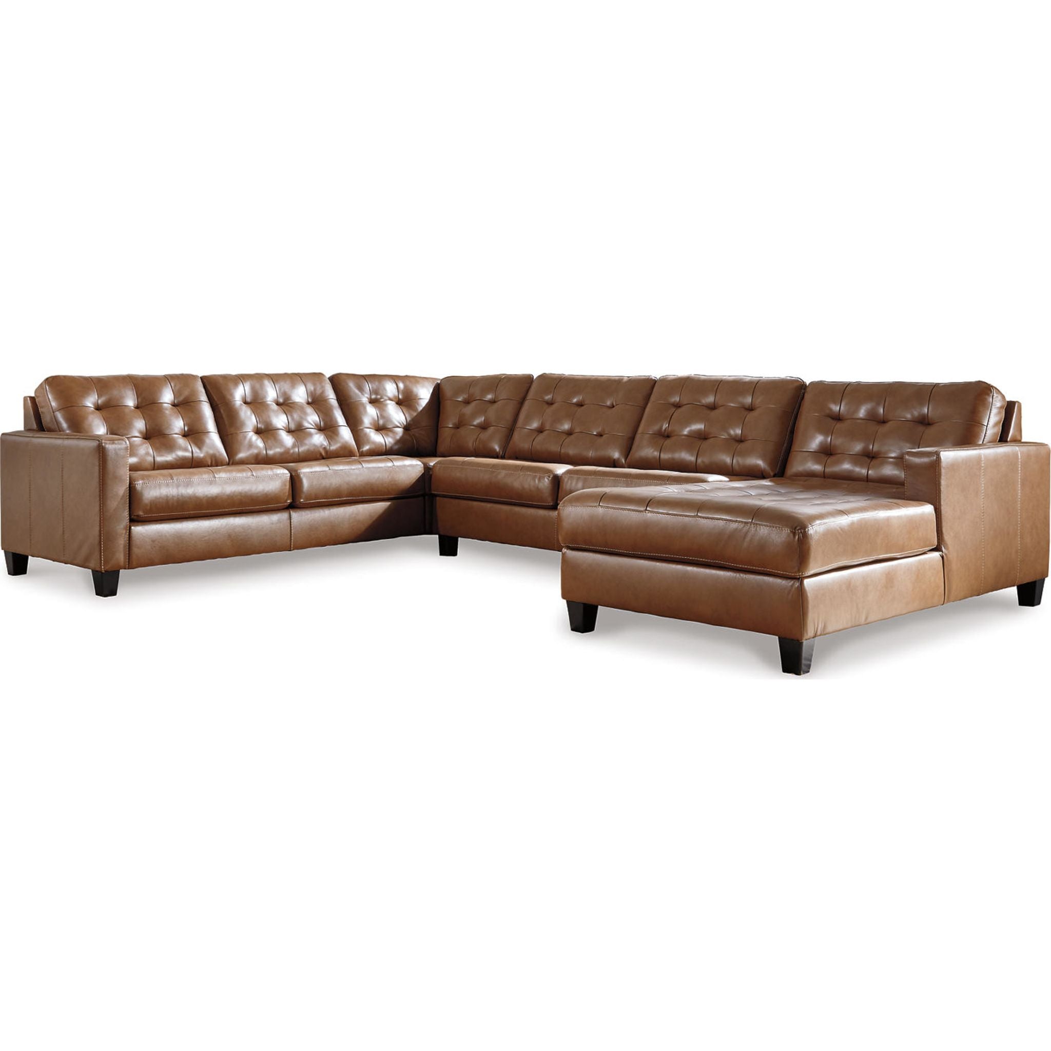 Baskove 4-Piece Sectional Sofa with Chaise Lounge - Modern L-Shaped Couch Set for Living Room, Family Room & Apartment - Soft Fabric Upholstery, Comfortable Seating for Relaxation & Entertainment