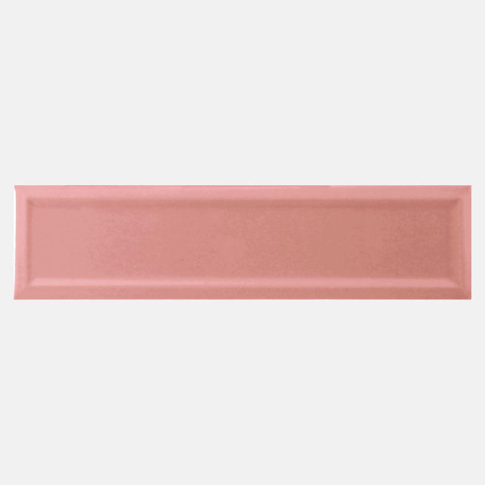 Metro Pink Frame 68x280 Matt Subway Tile - Premium Ceramic Wall Tile for Kitchen Backsplash, Bathroom & Shower - Vintage Pink Glossy Finish
