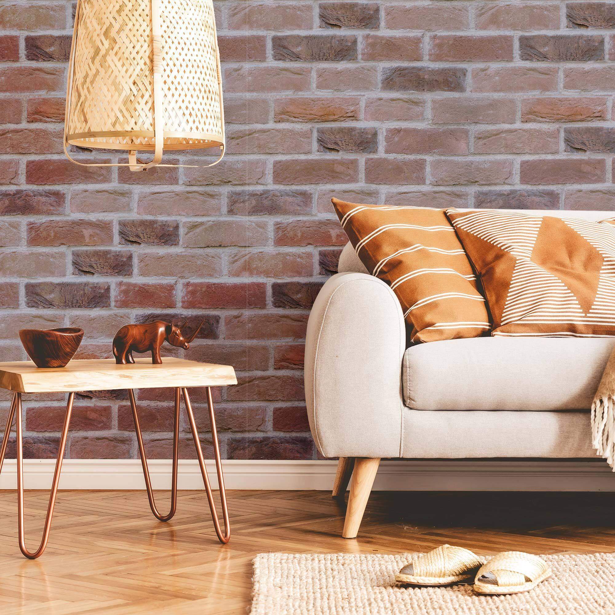 Red Brick Peel and Stick Removable Wallpaper 0656 - Self-Adhesive Decorative Wall Covering for Home Office, Bedroom & Living Room Decor
