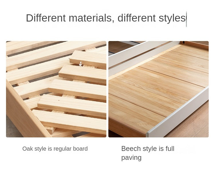 Solid Oak & Beech Wood Floor Bed with Pulley - Toddler Bed for Safe & Comfortable Sleep - Perfect for Montessori Bedrooms & Kids' Room Decor