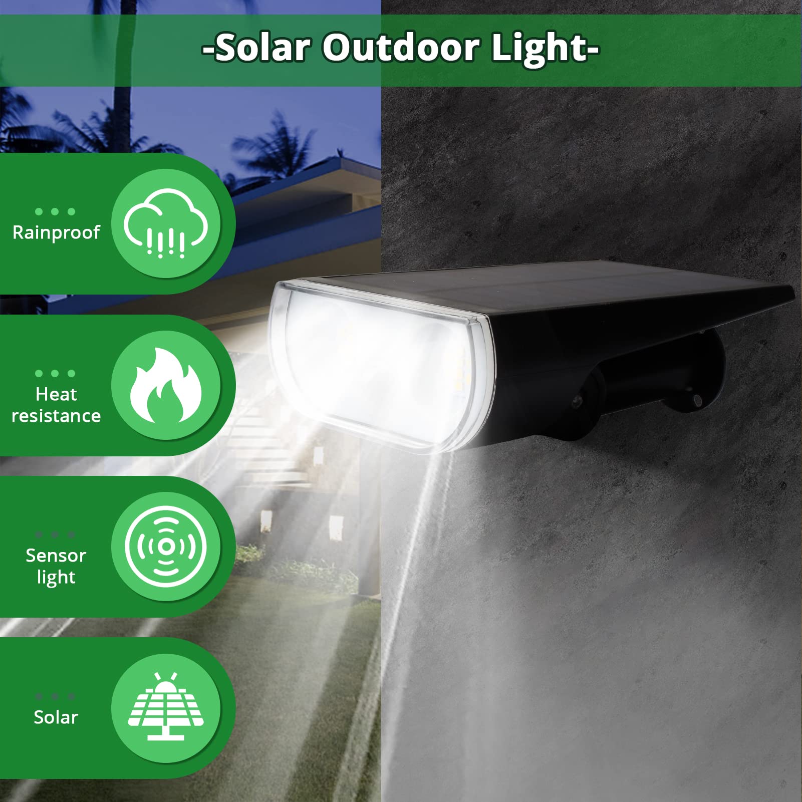 Solar Pathway Lights 16 LED Waterproof for Garden & Wall - Outdoor Solar Lighting for Pathways, Yards