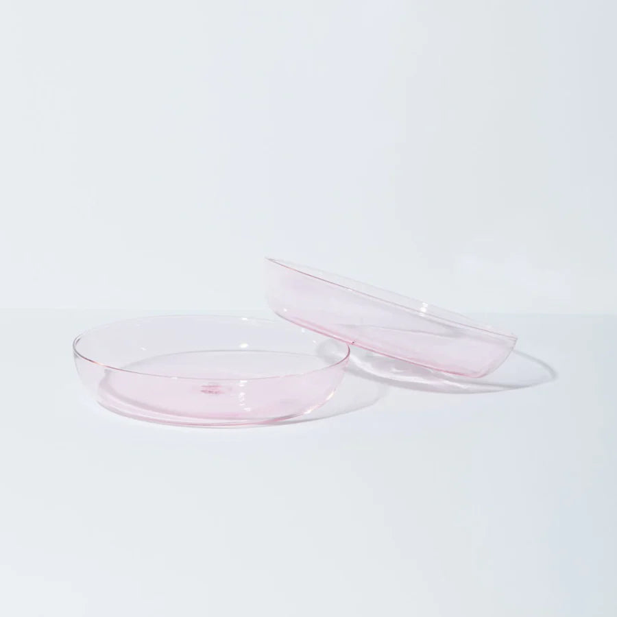 Abracadabra Set of 2 Pink Plates - Elegant Dinnerware for Home, Parties & Special Occasions
