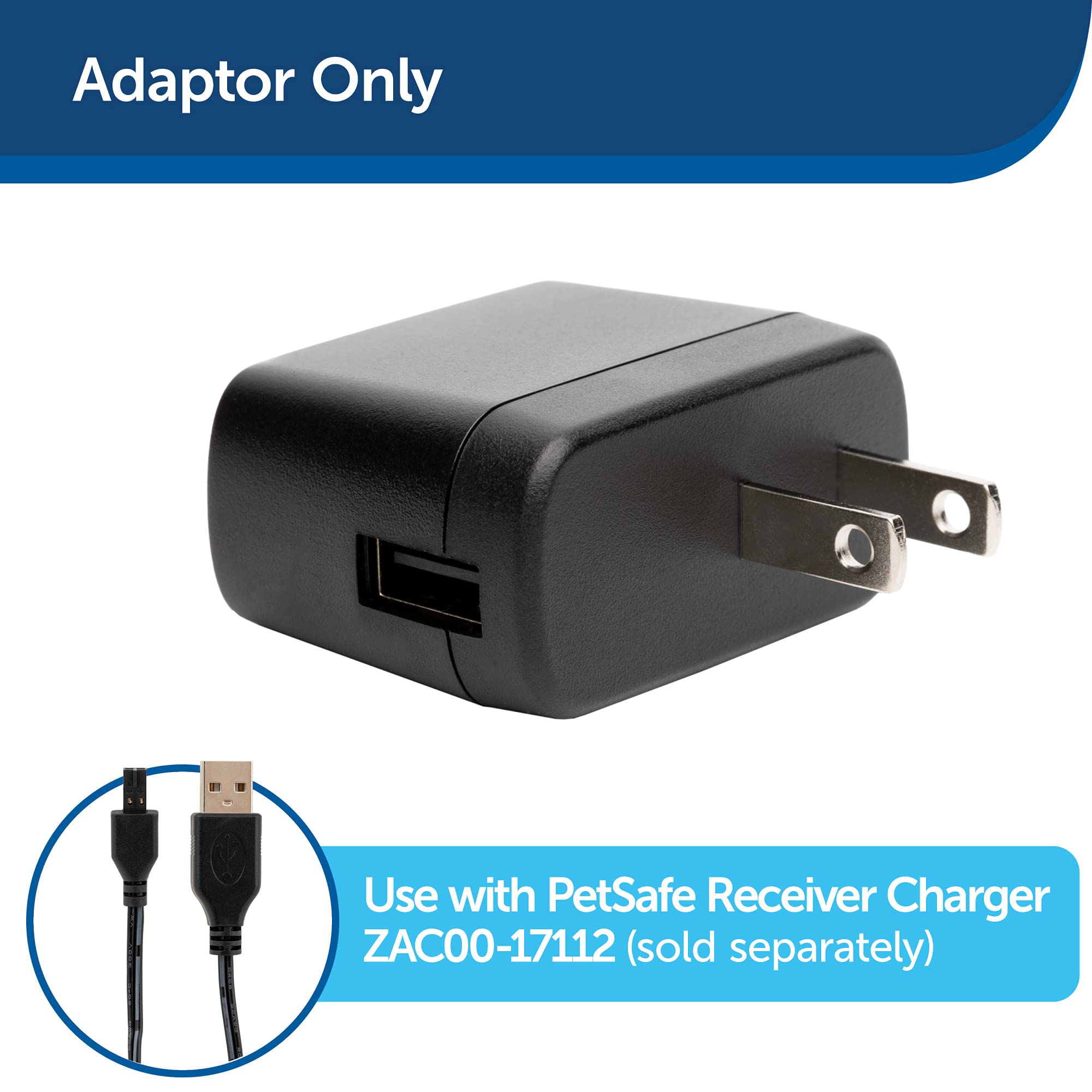PetSafe USB Replacement Wall Adapter Charger for Wireless & In-Ground Dog Fences | Power Supply for Pet Containment Systems | Indoor Use with Home & Garage Outlets