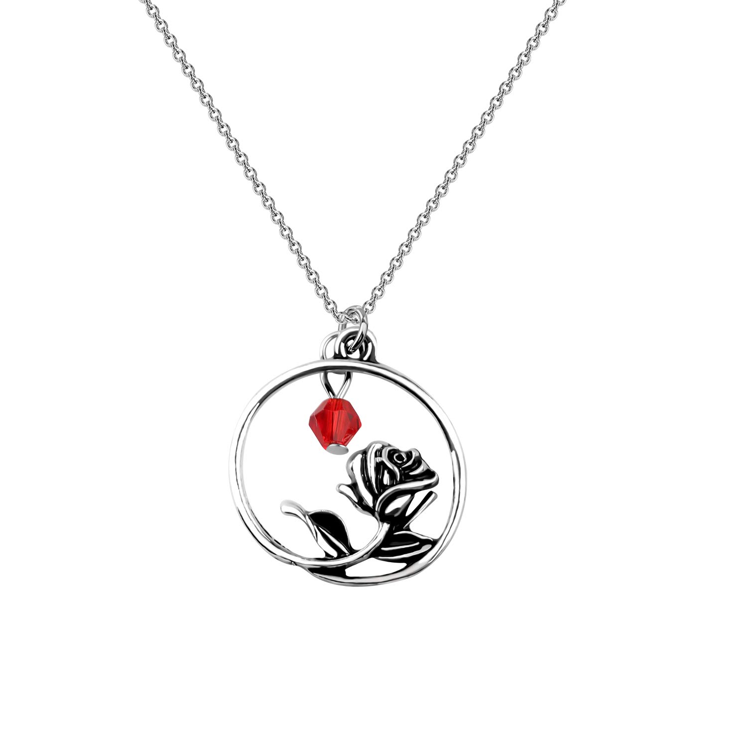 Enchanted Rose Necklace - Beauty and the Beast Inspired Jewelry, Fairy Tale Rose Pendant for Women, Gift for Her | Perfect for Cosplay, Weddings, and Special Occasions