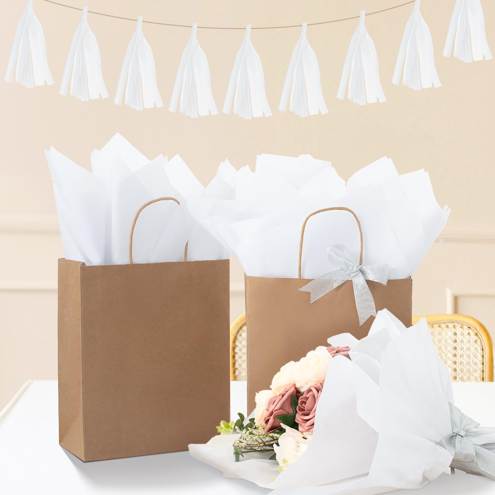 Premium White Tissue Paper for Gift Wrapping - 75 Sheets 14x20 Inches Bulk Pack | Perfect for Holiday, Birthday, Christmas Gifts, Party Decor & DIY Crafts | Ideal for Gift Bags, Packaging, and Creative Projects