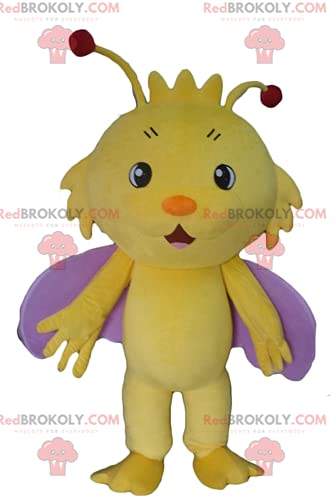 SPOTSOUND Yellow & Purple Butterfly Insect Plush Toy - Cute Mascot for Kids Room Decor, Birthday Gifts & Photo Props