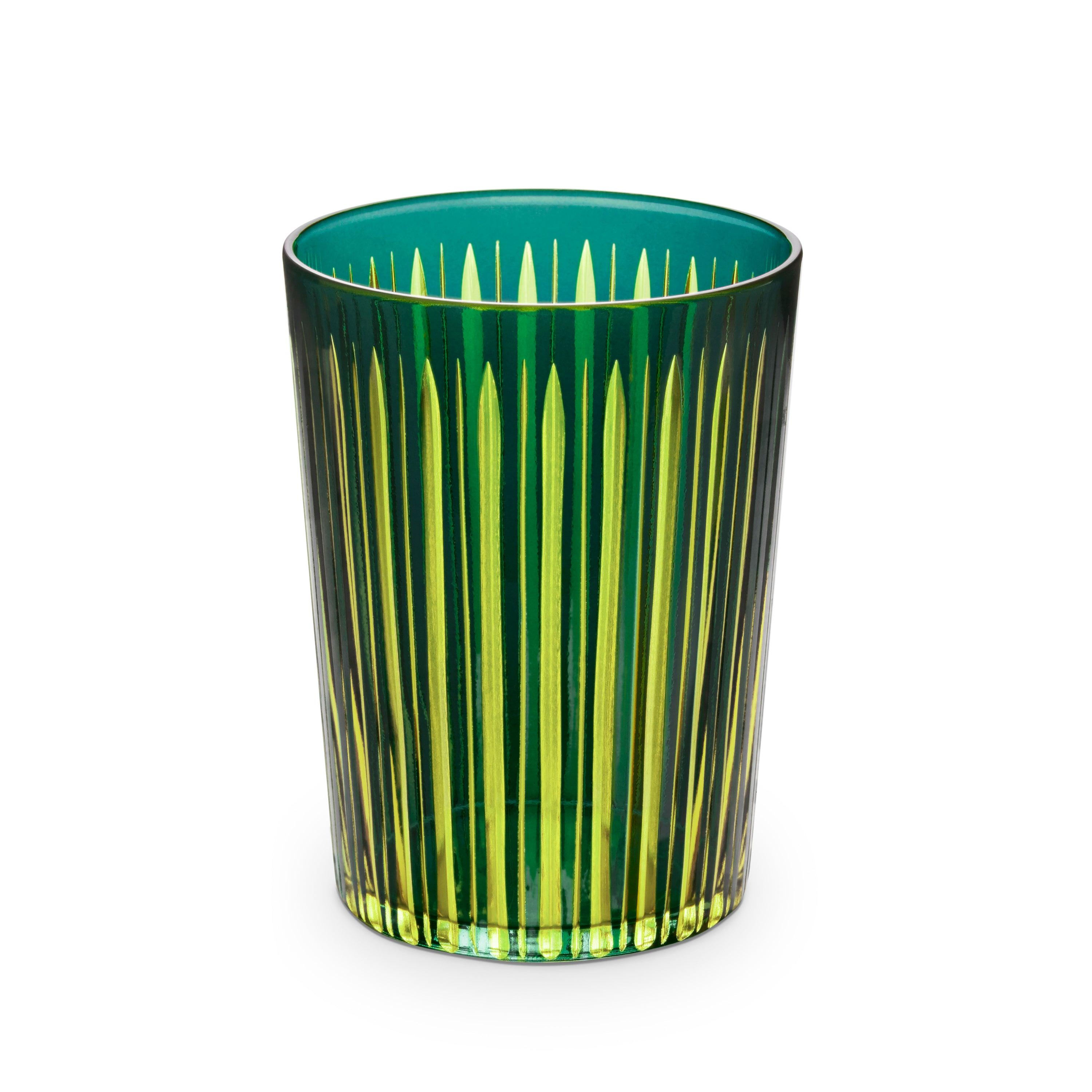 Premium Prism Highball Glasses - Set of 4 Vibrant Green Cocktail Glasses for Whiskey, Iced Tea & Summer Drinks | Elegant Barware for Home Entertaining & Parties