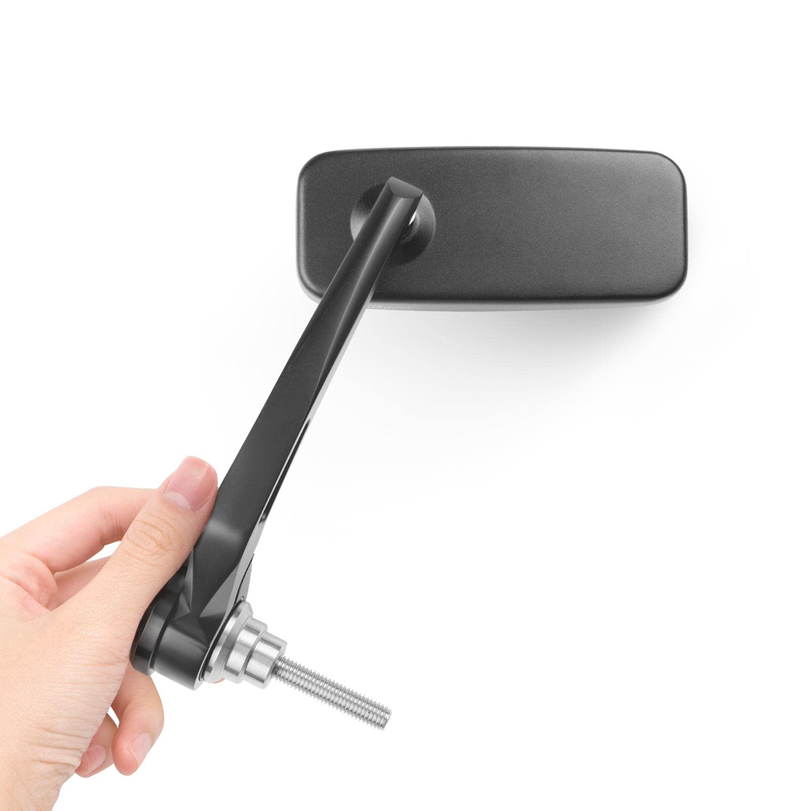 KiWAV Magazi Classic Black Motorcycle Bar End Mirrors - Adjustable Anti-Glare Rearview Mirrors for Indian Scout Bobber & Cruiser Bikes - Perfect for Highway Riding & Urban Commuting