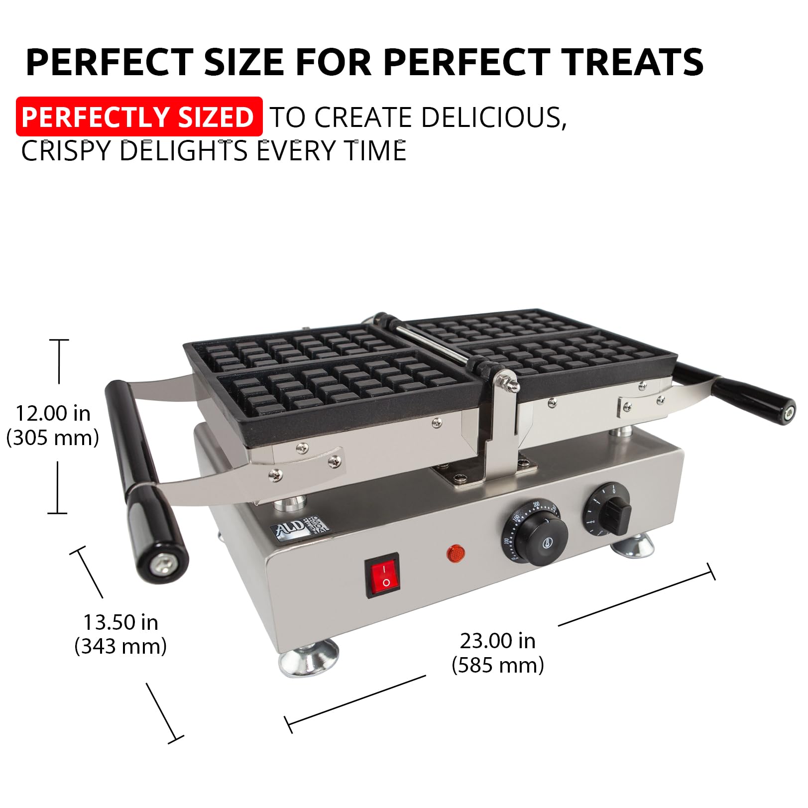 ALDKitchen Belgian Waffle Maker - Thick Waffle Iron with Removable Plates & Swing Design | Makes 2 Square Waffles | 110V for Home, Breakfast & Brunch | Perfect for Family Gatherings & Sunday Brunches