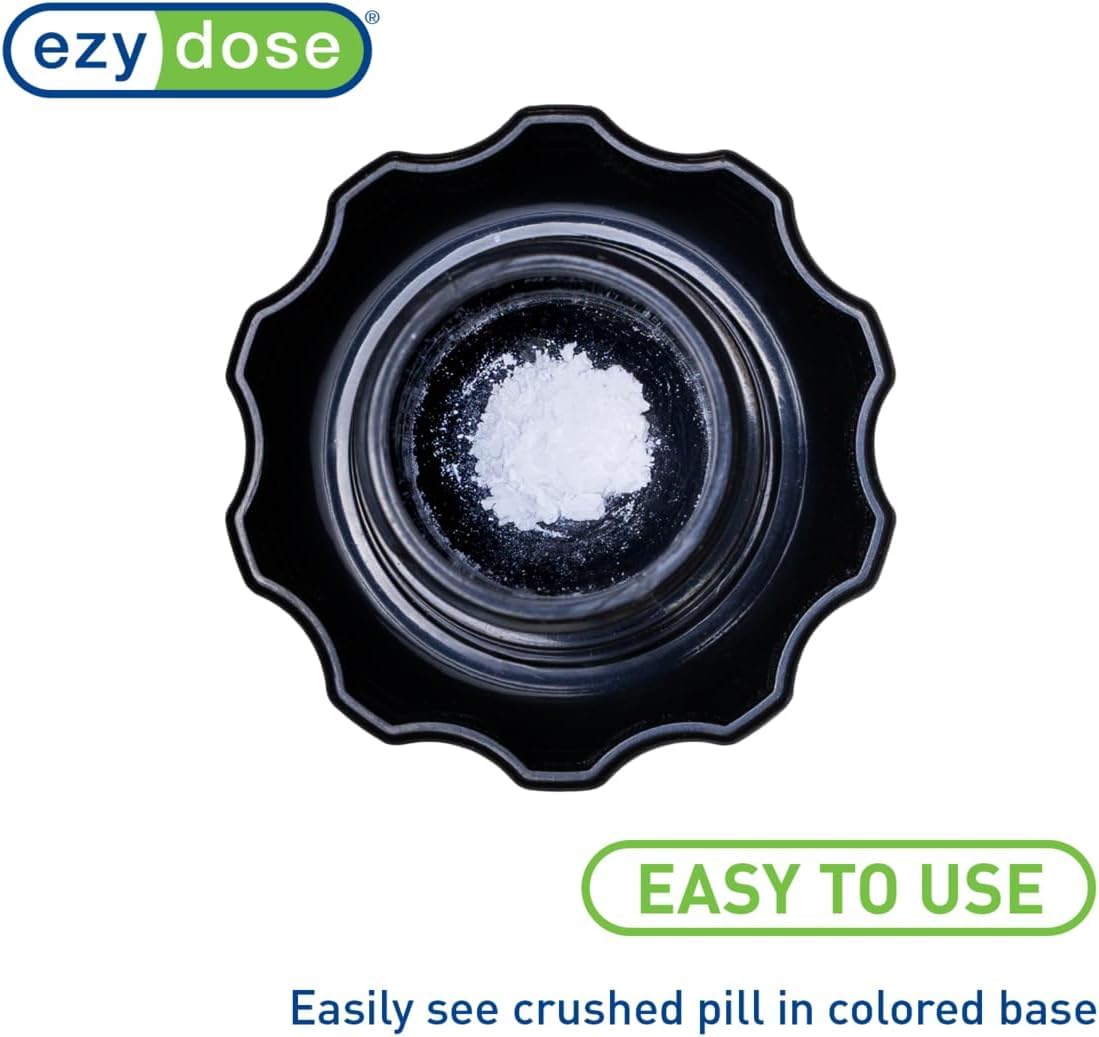 EZY DOSE Pill Crusher and Grinder - Effortlessly Crush Vitamins & Tablets into Fine Powder, BPA Free with Storage Compartment | Perfect for Travel, Nursing Homes, and Daily Medication Management