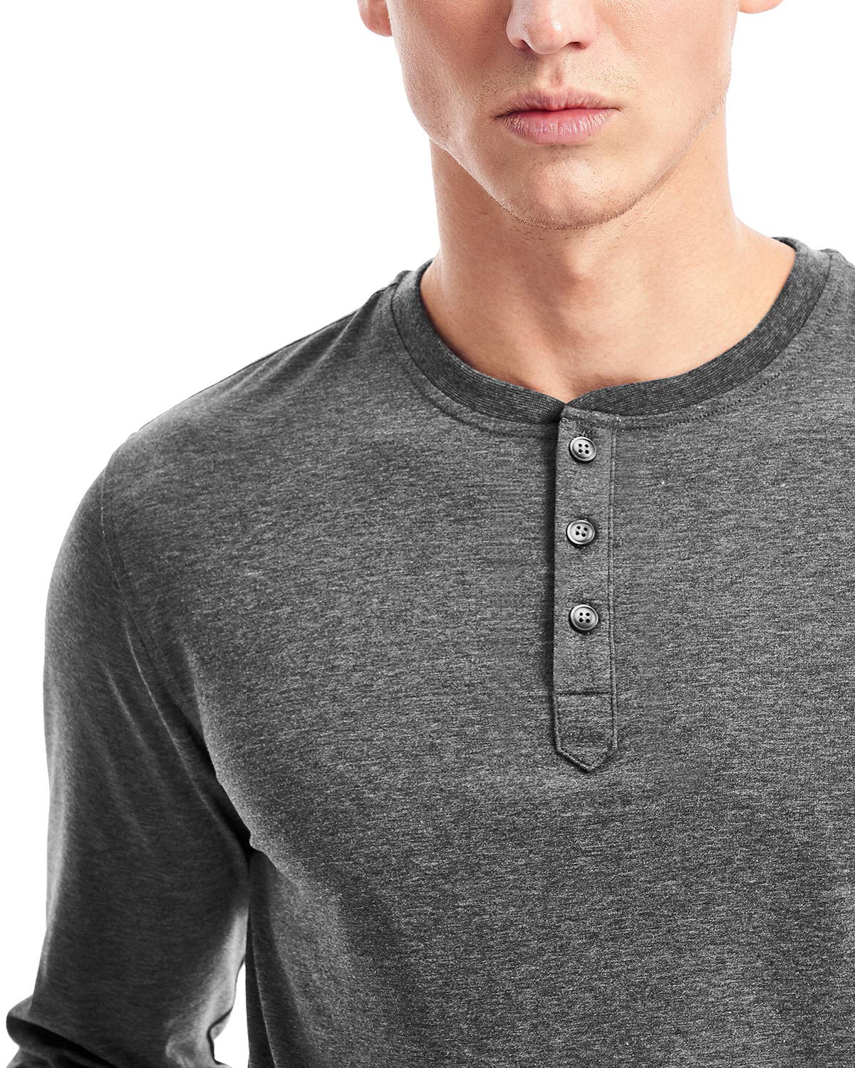 Men's Cotton Blend Henley Shirt Long Sleeve Casual Button-Up Tee | Comfortable 3-Button Design for Everyday Wear, Date Nights & Outdoor Activities