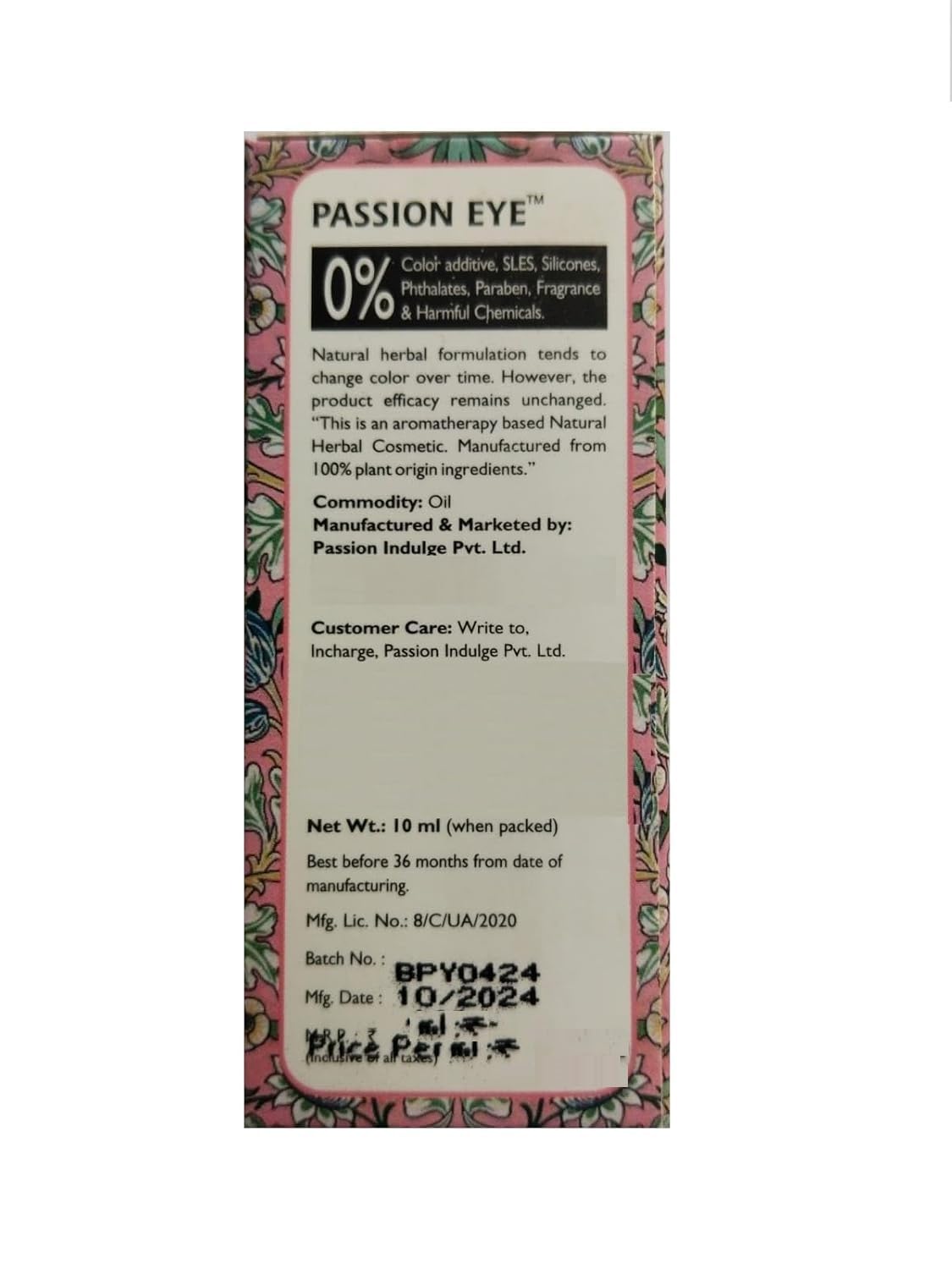 Organic Eyelash & Eyebrow Growth Serum - 10ml | Natural Lash & Brow Enhancer, Reduces Thinning & Promotes Regrowth | Darkens Lashes & Brows for Fuller Look | Perfect for Daily Beauty Routine & Special Occasions