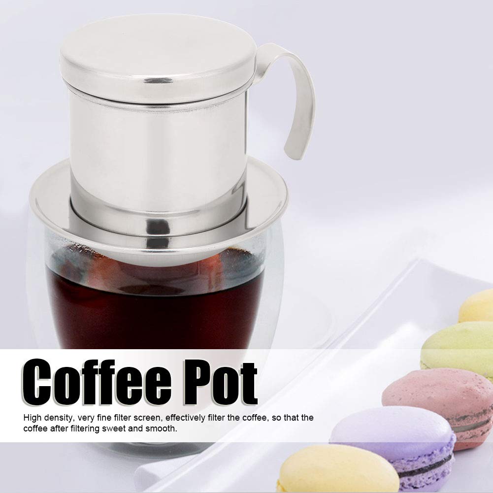 Premium Stainless Steel Vietnamese Coffee Filter Drip Pot - Authentic Phin Coffee Maker for Home & Kitchen | Perfect for Iced Coffee, Espresso & Traditional Vietnamese Brewing