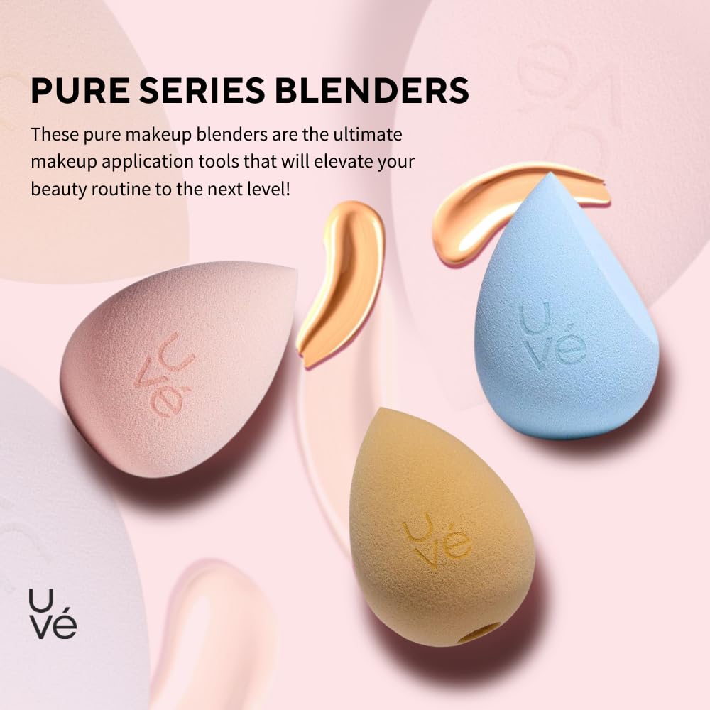 PURE Teardrop Makeup Blender Sponge - Streak-Free Foundation Sponge for Liquid, Powder & Cream | Professional Vegan Beauty Blending Tool | Cruelty-Free & Latex-Free | Perfect for Everyday Makeup & Airbrush Finish