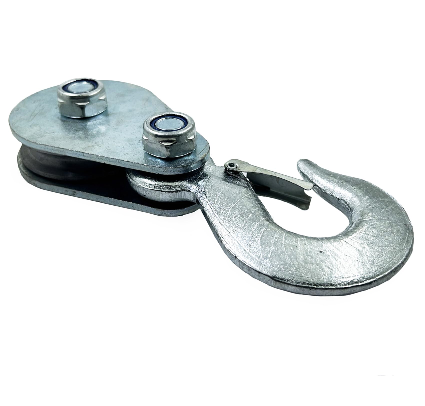 0.8 Ton Heavy Duty Slip Hook Snatch Block with Clevis - Single Pulley Lifting Block for 1/2 Inch Cable - Perfect for Construction, Towing, and Marine Applications