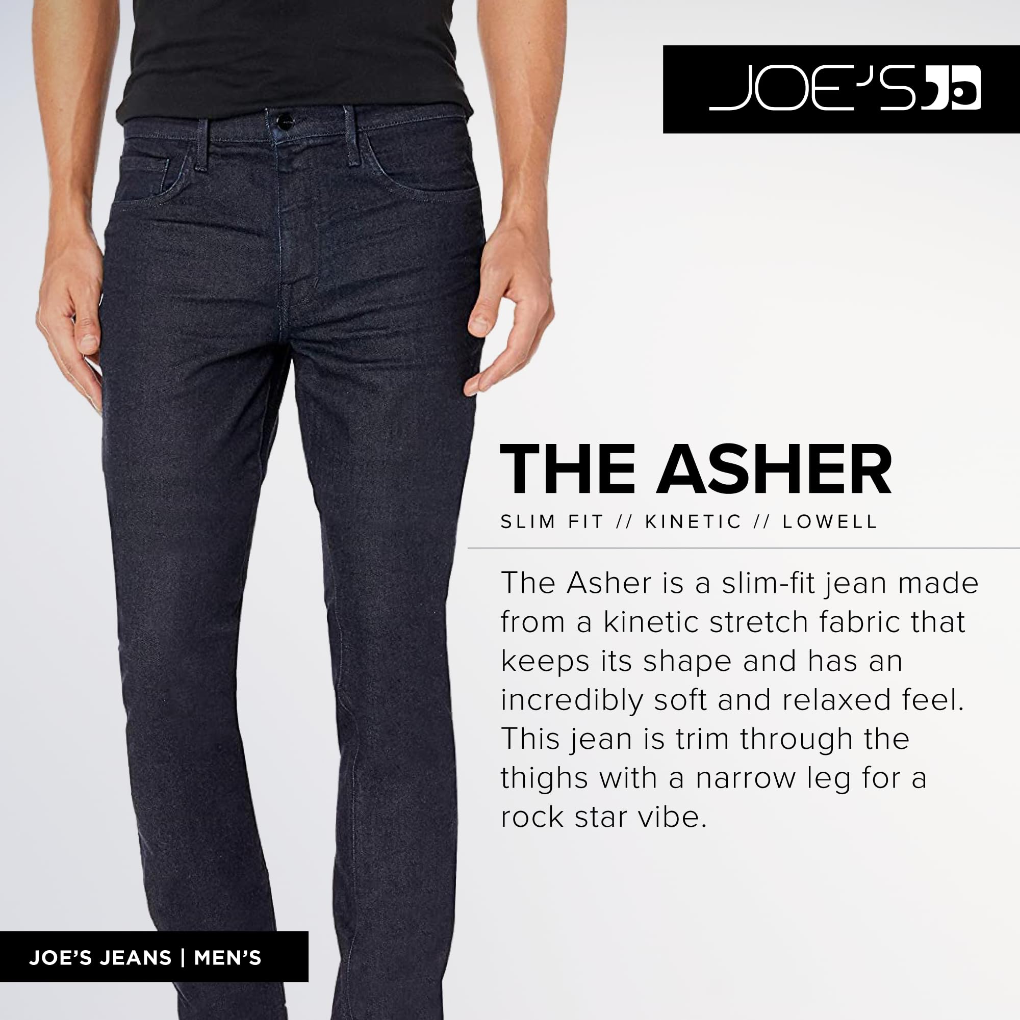 Joe's Jeans Men's Asher Slim Fit Stretch Denim Jeans - Comfortable & Stylish for Casual Wear, Night Out, and Everyday Fashion