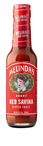 Melinda's Red Savina Pepper Hot Sauce - Extra Spicy Habanero Hot Sauce with Fresh Ingredients, Vinegar & Vegetables - 5oz Bottle (1 Pack) - Perfect for Wings, Tacos, Burgers & Spicy Food Lovers