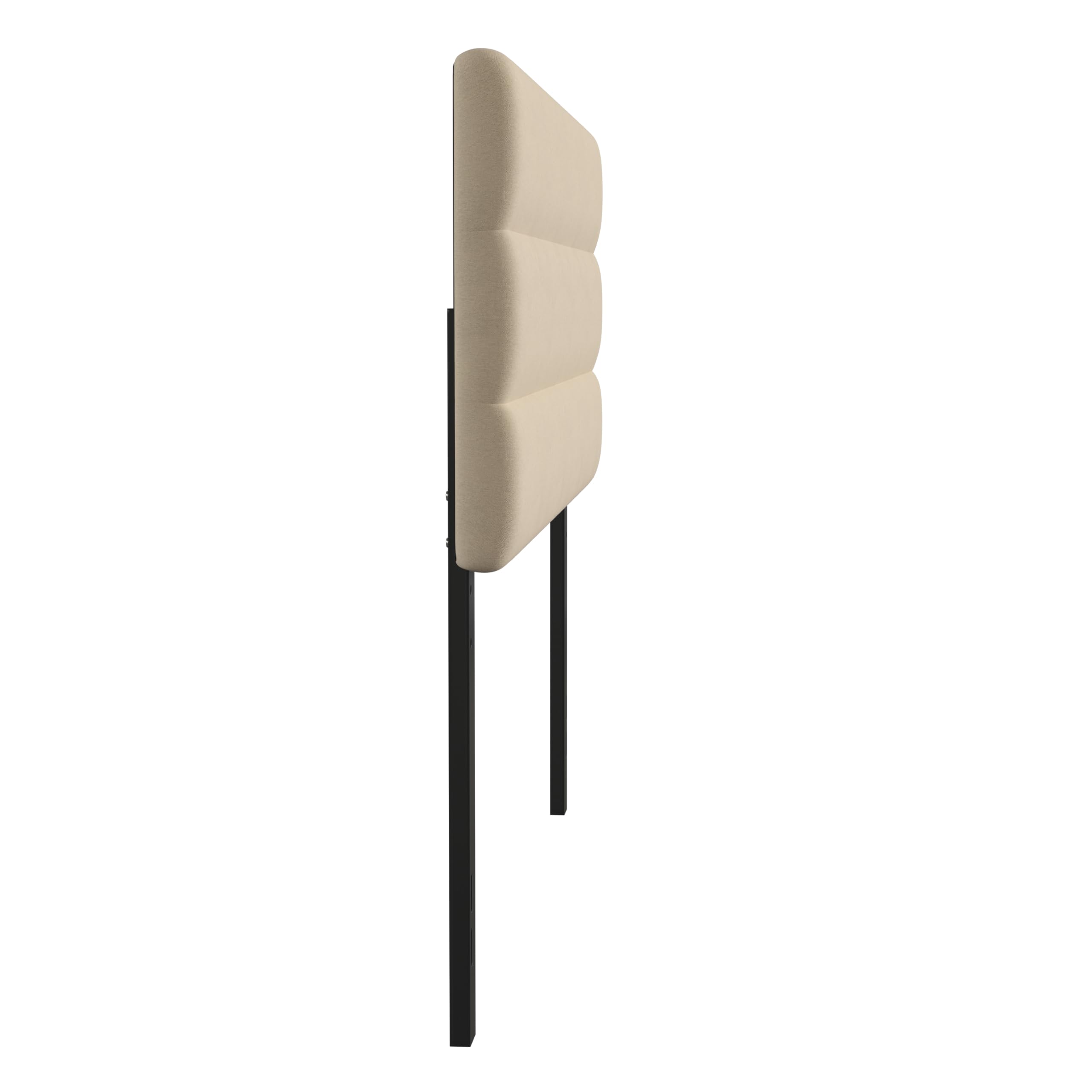 EMMA + OLIVER Gannon Queen Upholstered Headboard - Cream Fabric, Adjustable Height, Easy 30-Min Assembly - Fits Most Bed Frames (Not Included) - Perfect for Master Bedrooms, Guest Rooms & Apartment Decor