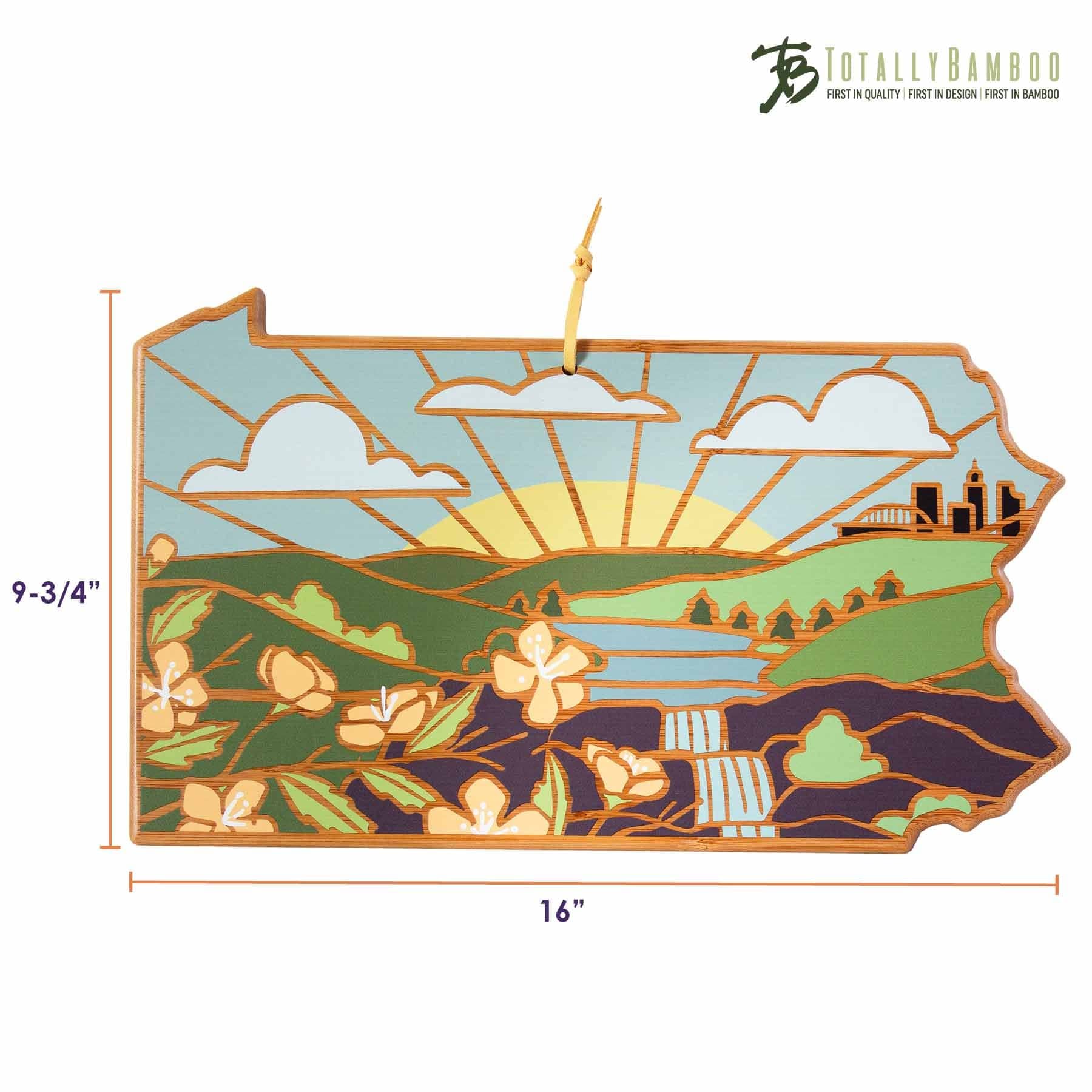 Handcrafted Pennsylvania Wooden Cutting Board with Summer Stokes Artwork - Perfect for Kitchen Prep, Charcuterie Boards & Home Decor Gifts