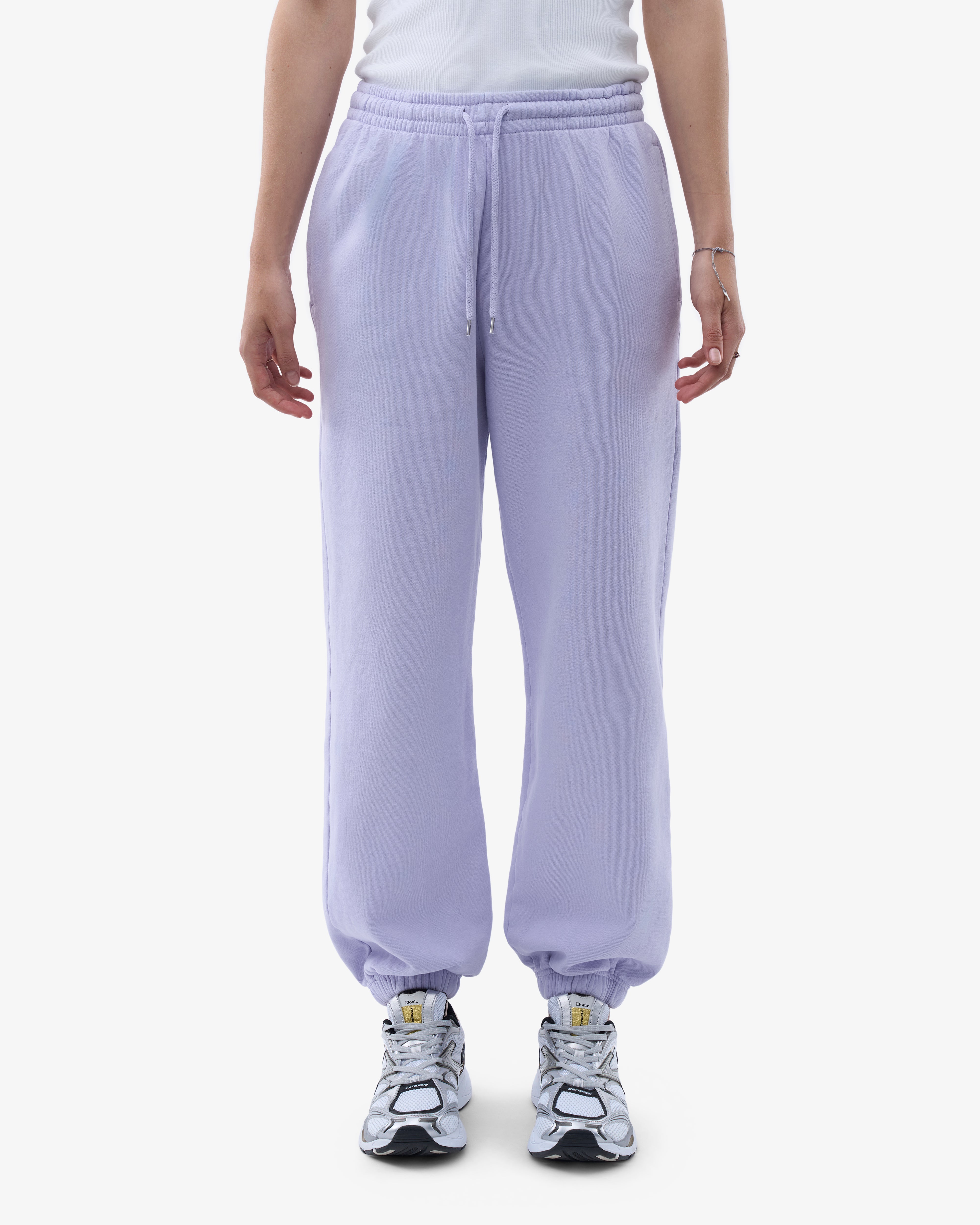 Organic Relaxed Sweatpants for Women - Soft Lavender Cotton Lounge Pants - Perfect for Yoga, Home Comfort & Casual Wear