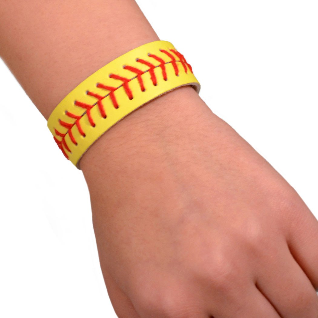 ChalkTalkSPORTS | Genuine Leather Ball Bracelet for Softball, Baseball & Basketball Players | Stylish Sports Jewelry for Games, Practice & Everyday Wear