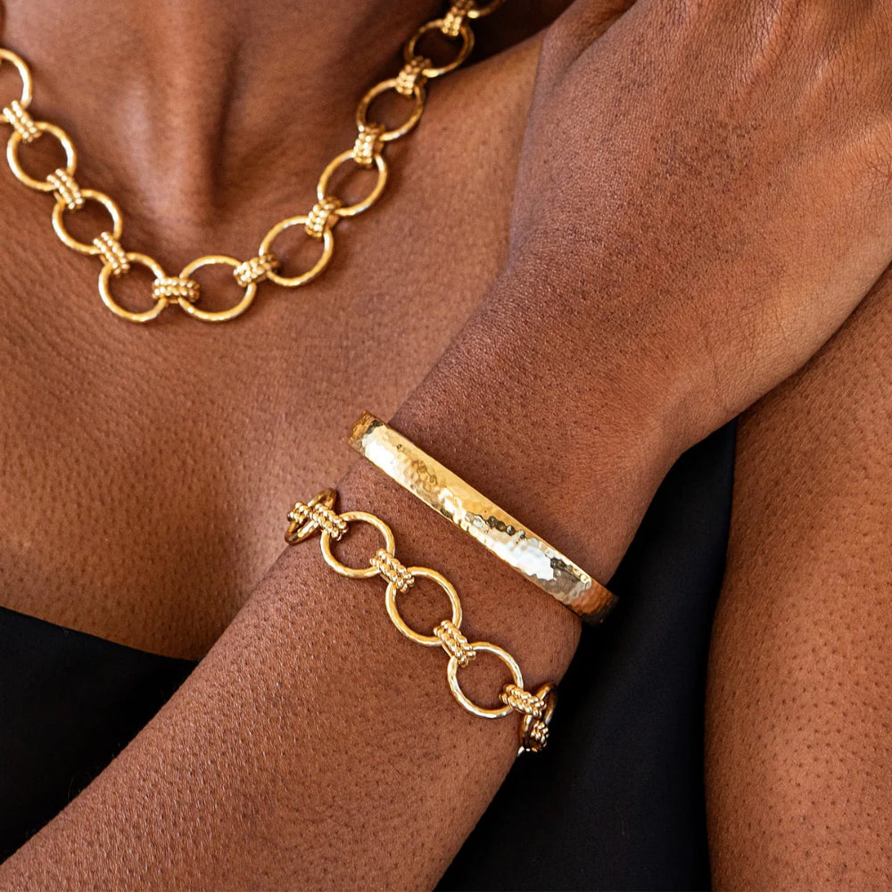 Capucine De Wulf Cleopatra Oval Hinged Bangle Bracelet - Elegant Gold Jewelry for Women, Perfect for Parties, Weddings & Special Occasions