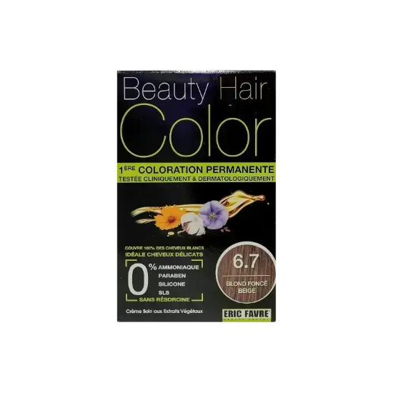 Eric Favre Beauty Hair Color 6.7 Dark Blonde - Professional Permanent Hair Dye for Women & Men - Ammonia-Free Formula for Home Use - Salon-Quality Results - Perfect for Covering Grays & Enhancing Natural Color