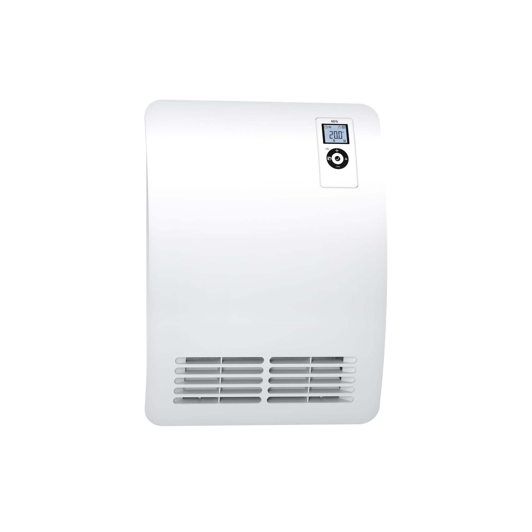 AEG VH Comfort Energy Saving Ceramic Heater Fan - 2000W for Rooms Up to 25m², LCD Display, Weekly Timer, 120-Minute Timer, Quiet Mode - Perfect for Bathroom & Bedroom (EU Plug 238722)
