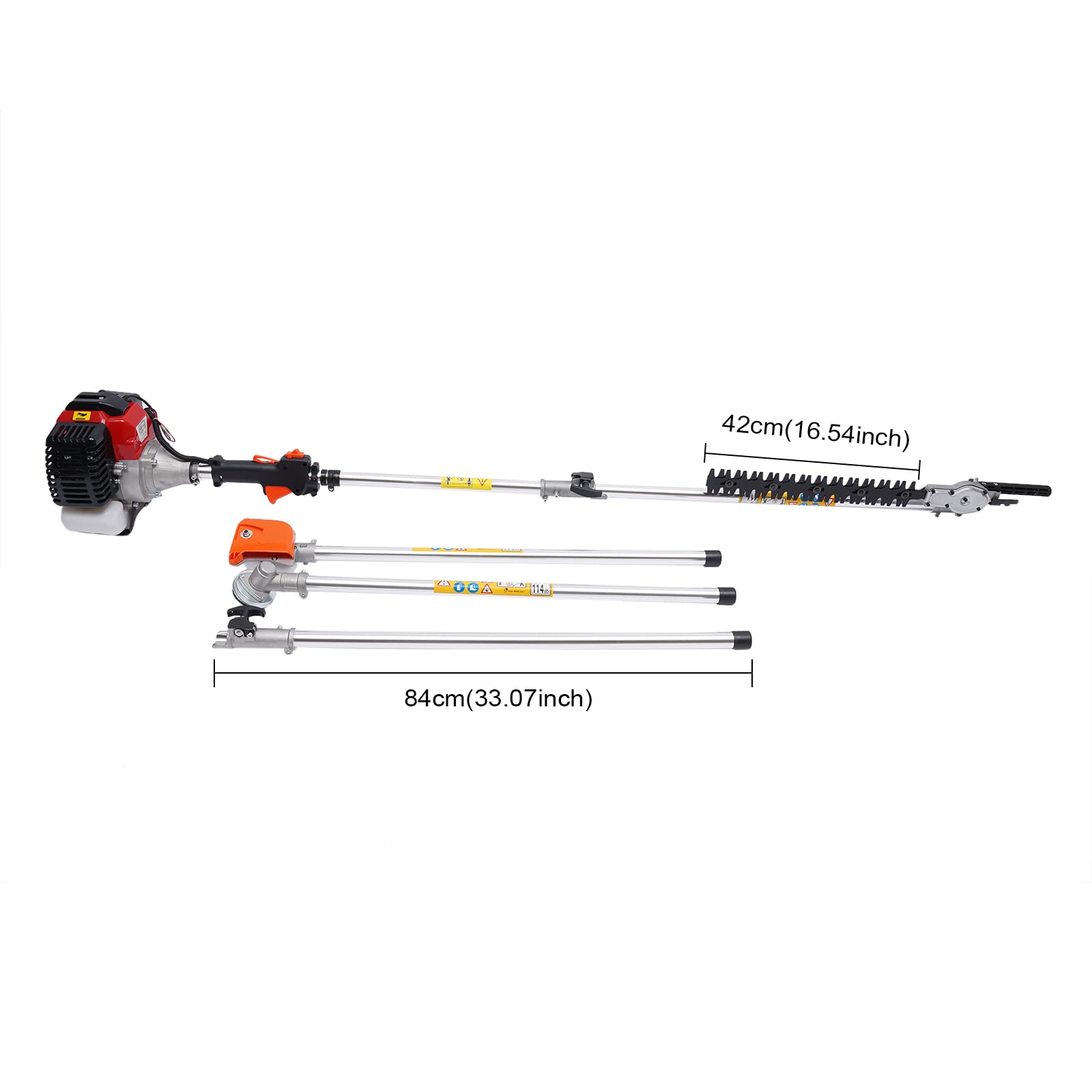 5 in 1 Multifunctional Gas Powered Hedge Trimmer - 52cc 2-Stroke Brush Cutter, Chainsaw & Pole Saw Combo - Professional Landscaping & Gardening Tool for Lawn Care, Yard Maintenance & Tree Trimming