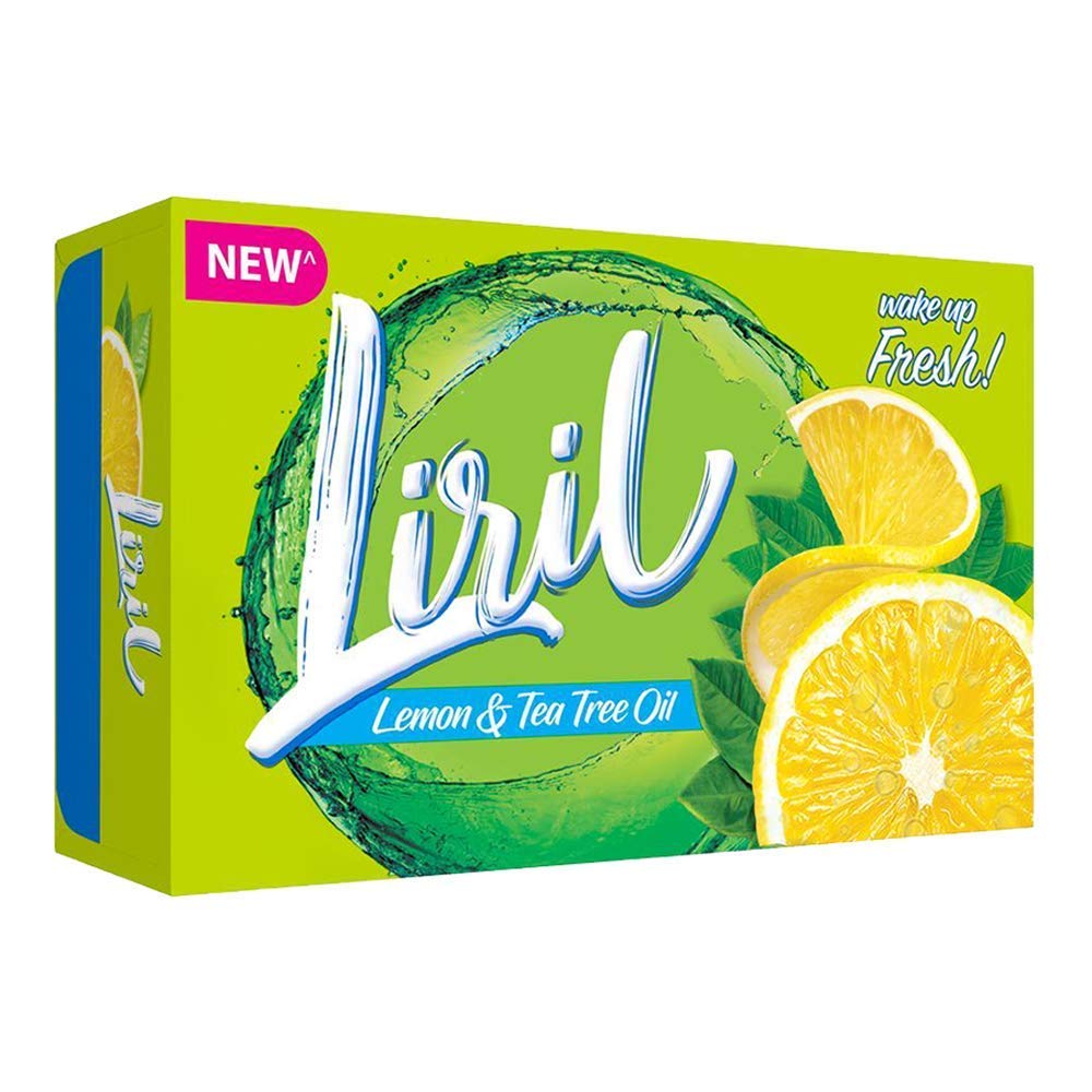 Liril Lemon & Tea Tree Oil Soap Bar - 75g Each (Pack of 5) | Refreshing Bath & Shower Soap for Glowing Skin | Perfect for Daily Use, Travel & Gym