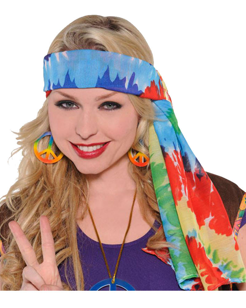 60s Hippie Headscarf - Vintage Floral Bandana for Women - Perfect for Music Festivals, Beach Days & Boho Fashion
