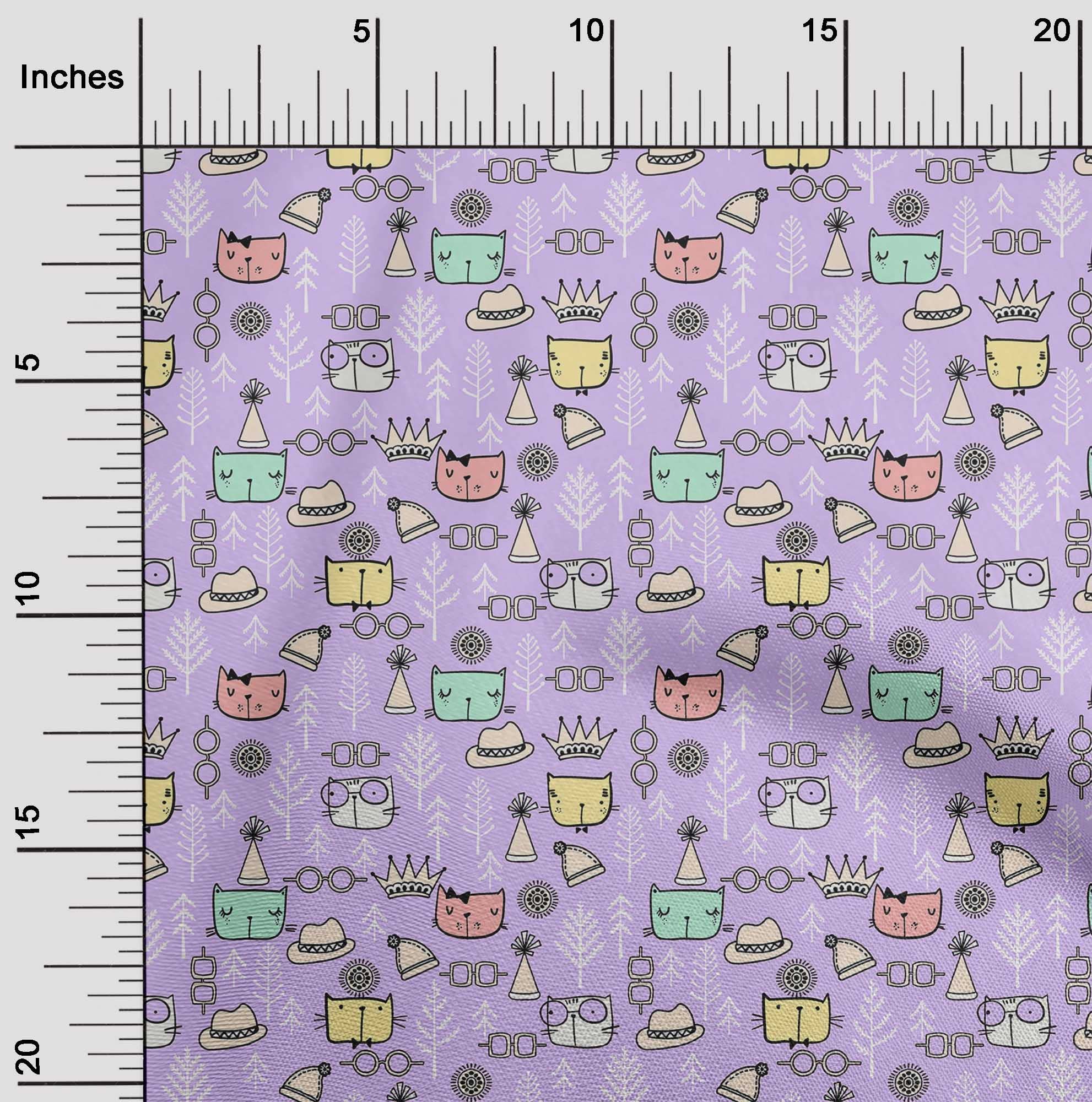 Premium 100% Cotton Cambric Purple Fabric for Kids - Soft Animal Print Quilting & Sewing Material by The Yard (56 Inch Wide, 290 GSM) - Perfect for DIY Baby Blankets, Clothing & Craft Projects