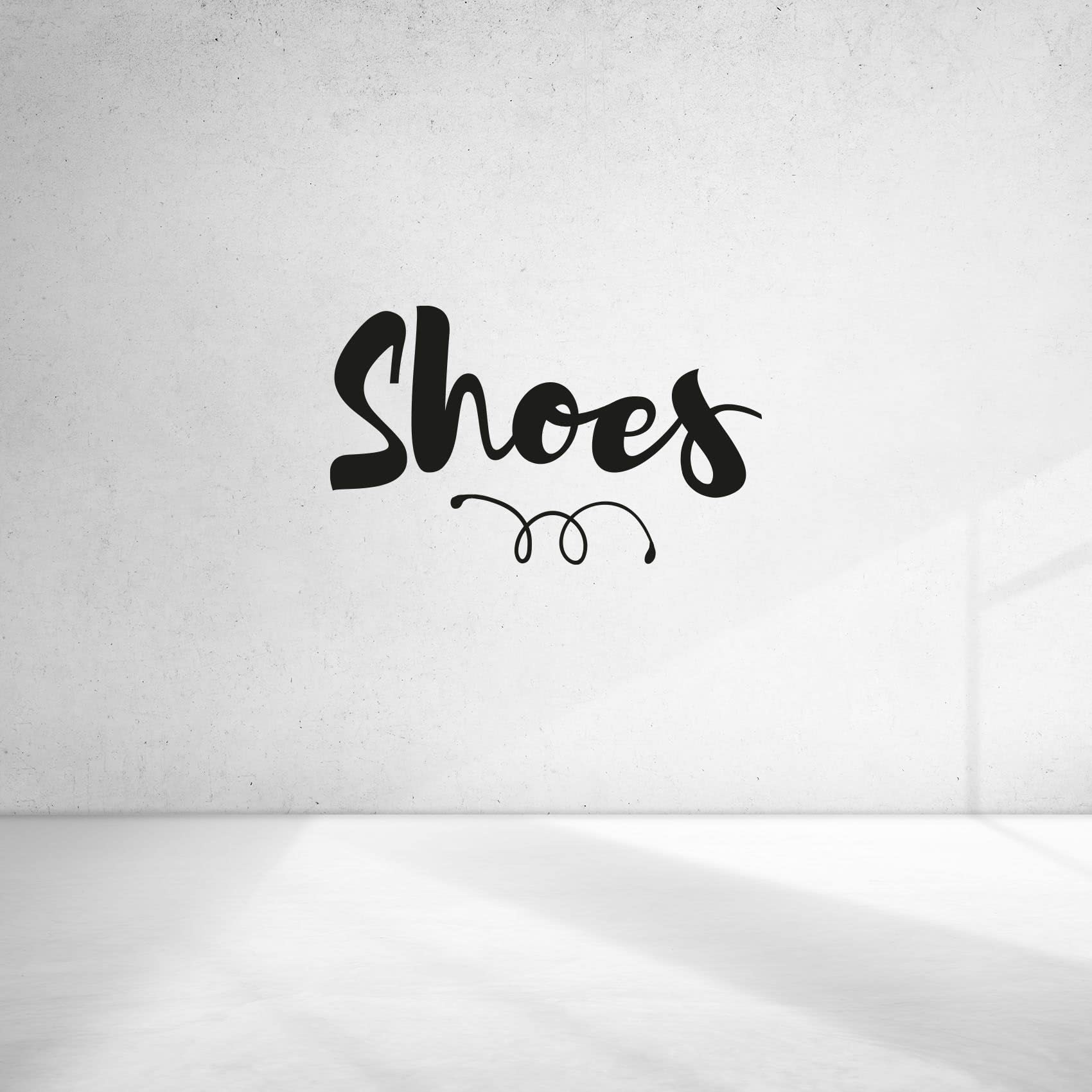 Fashion Vinyl Wall Decal Sticker - 8x20 Inch Shoe Closet Storage Organizer Label for Dressing Room, Wardrobe & Cabinet - Perfect for Home Organization and Stylish Closet Decor
