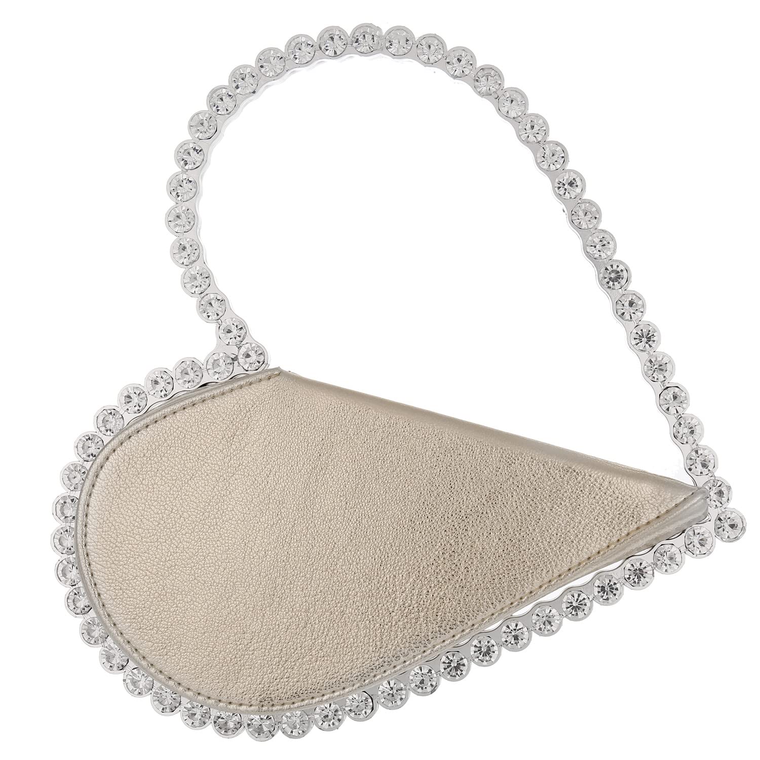 Elegant Women's Evening Clutch Bag with Heart Rhinestone Design - Diamond Wedding Party Purse Handbag for Prom, Dinner Dates & Special Occasions