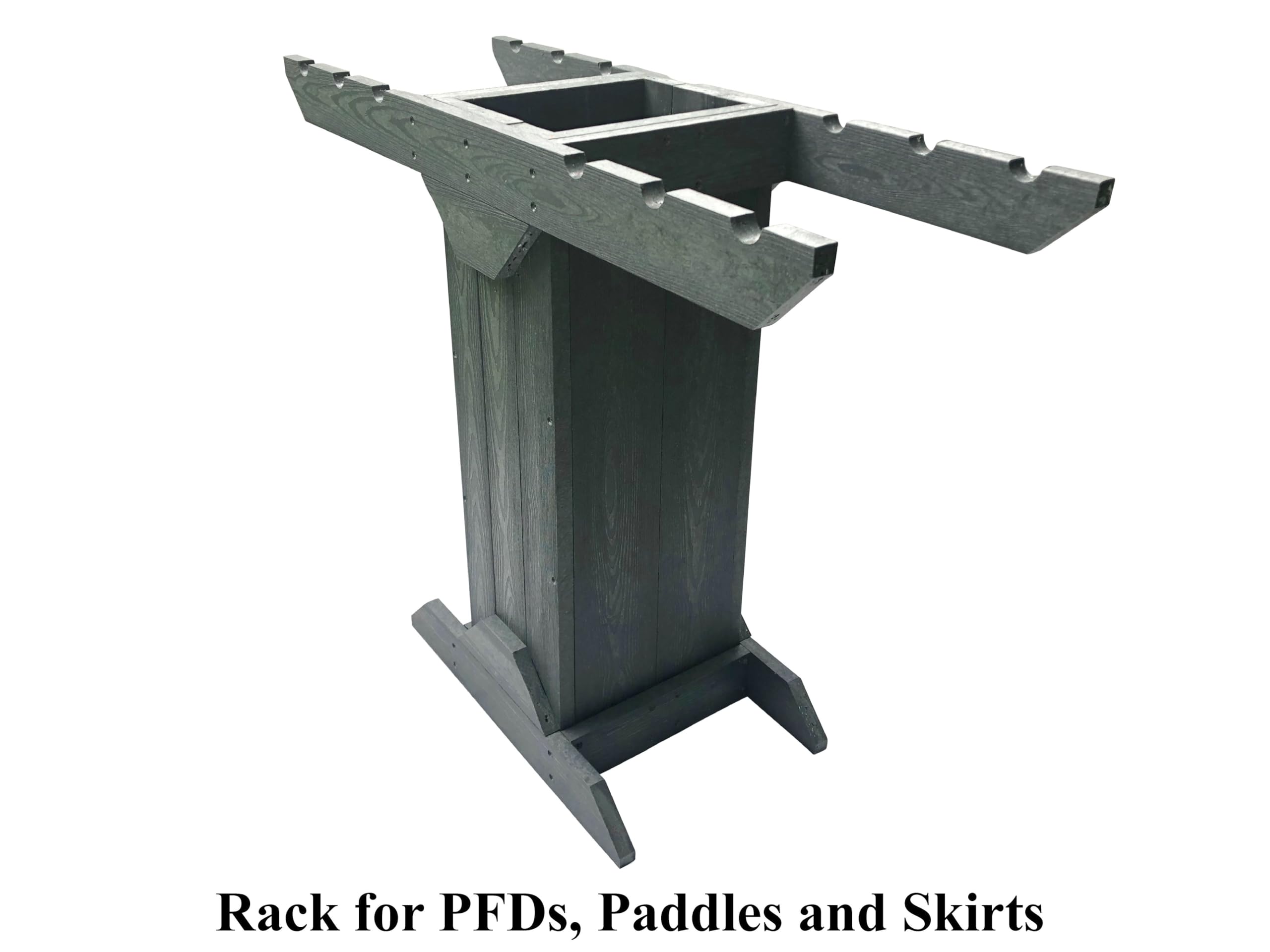 Recycled Poly PFD and Paddle Storage Rack - Freestanding Kayak SUP Canoe Organizer for Garage, Boat House, Dock - Indoor Outdoor Water Sports Gear Storage Solution for Kayaking, Paddleboarding & Canoeing