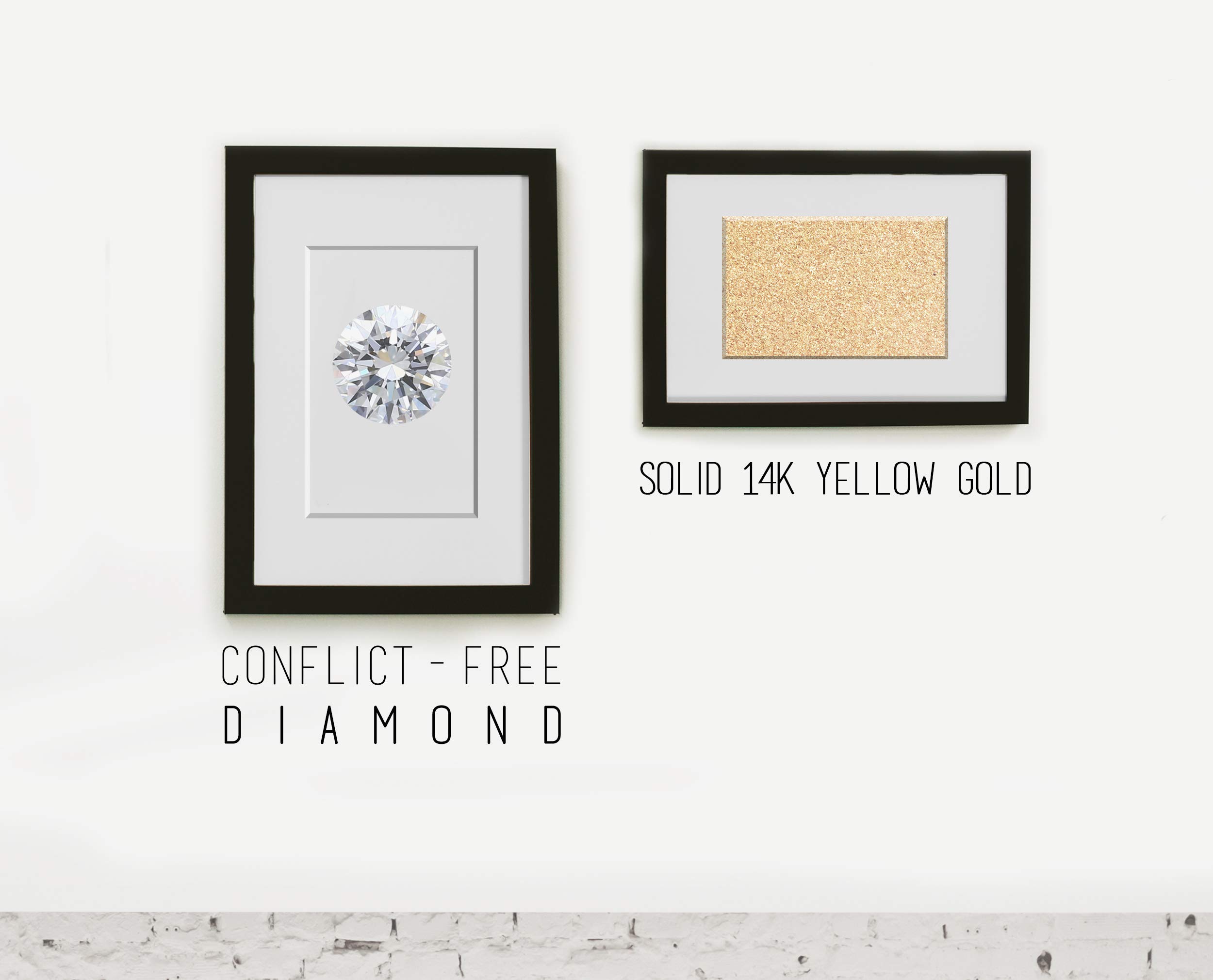 Majade 14K Yellow Gold Diamond Engagement Ring - Handmade Solid Gold Wedding Band, Minimalist Unique Dainty Ring for Women | Perfect for Proposals, Anniversaries & Special Occasions