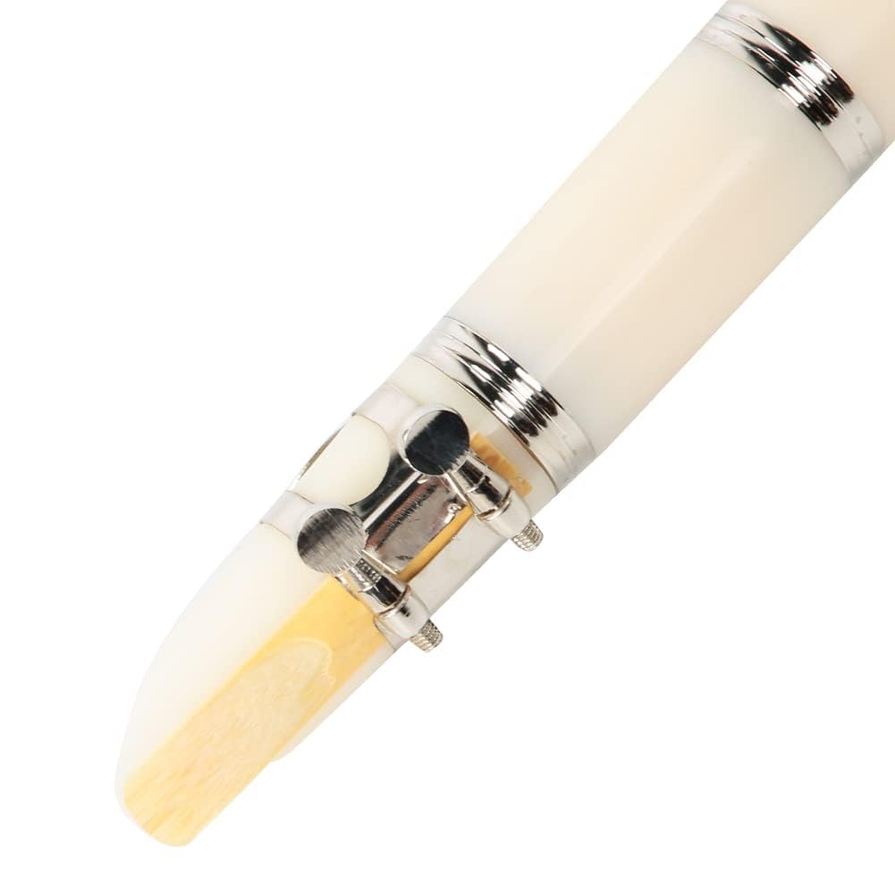 Professional Bb Clarinet 17 Keys with Reed, Hard Case, Gloves & Cleaning Cloth - Ebonite Beginner Clarinet for Students & Adults (White) | Perfect for School Bands, Music Lessons & Home Practice