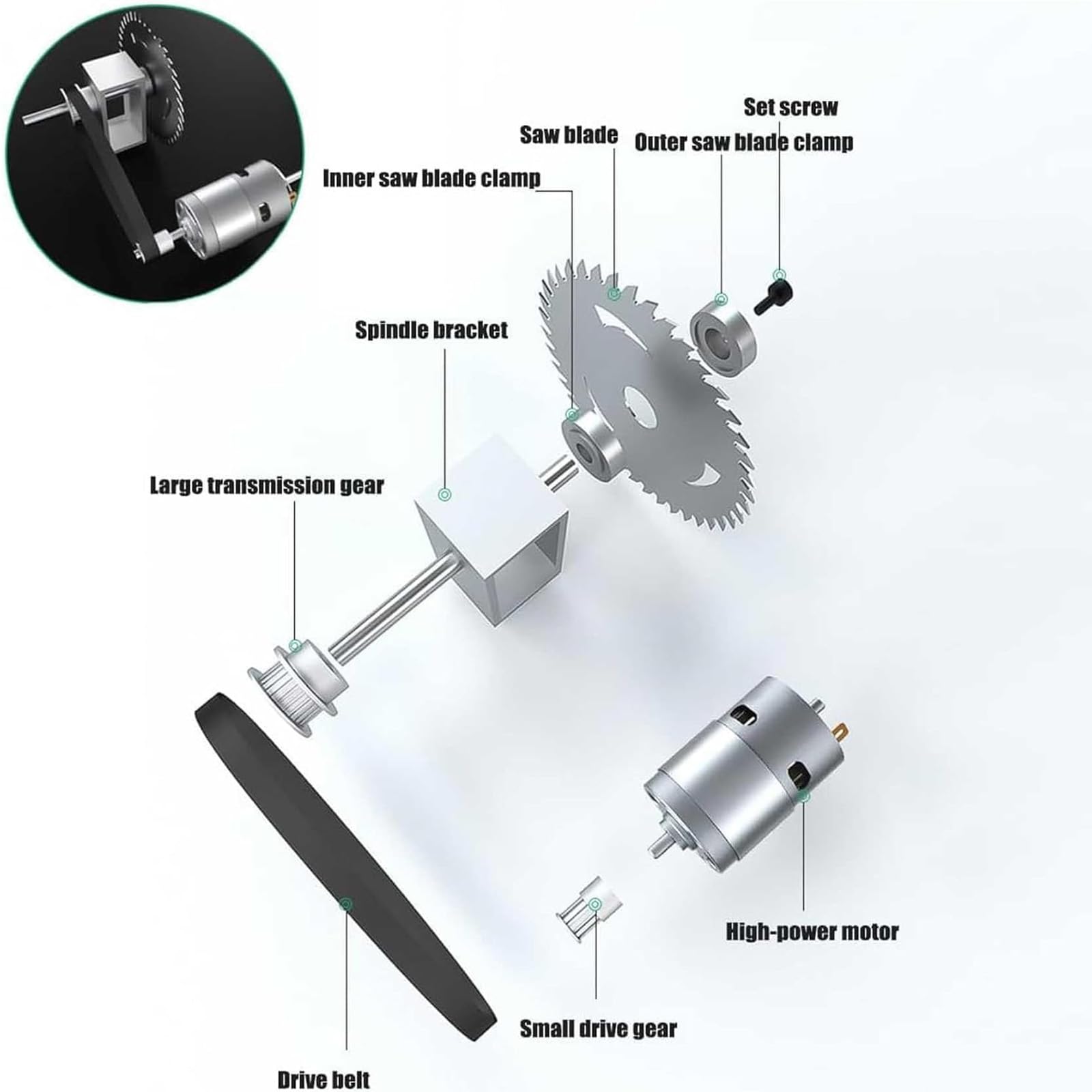 Mini Multi-Functional Table Saw for Woodworking & Crafts - 1/2