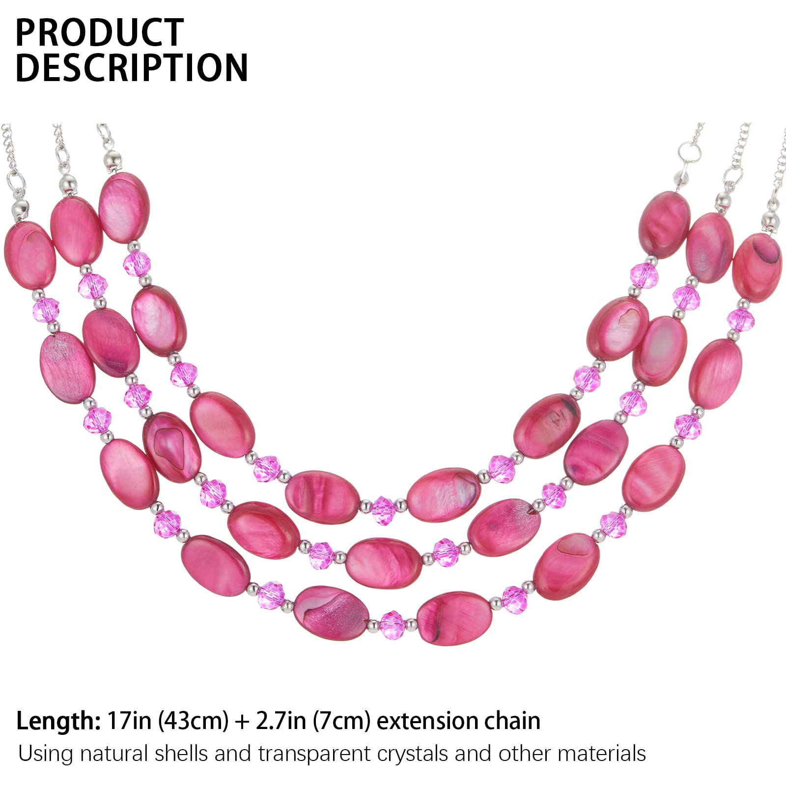 Chunky Layered Beaded Statement Necklace for Women - Multi Strand Boho Fashion Jewelry - Perfect Birthday Gift for Mom, Wife, Sister | Great for Parties, Weddings, Date Nights & Office Wear