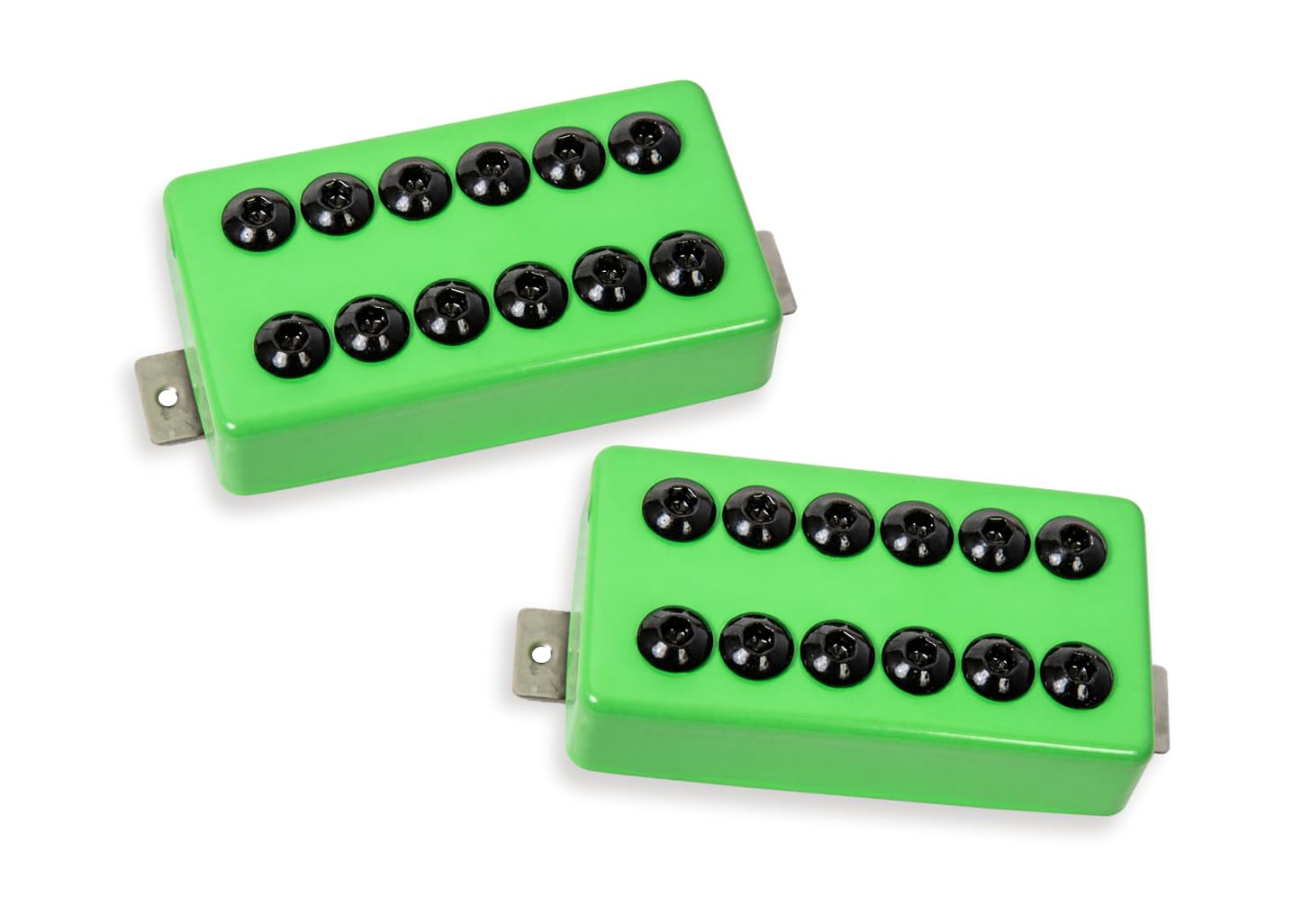 Seymour Duncan Invader Humbucker Pickup Set for Electric Guitar - High Output Pickups for Hard Rock & Heavy Metal - Lime Green - Perfect for Stage Performances & Studio Recording