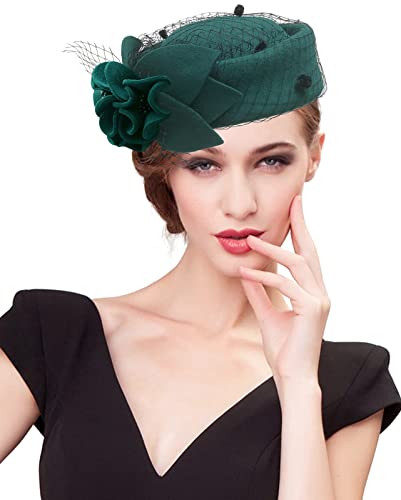 033a Green Wool Floral